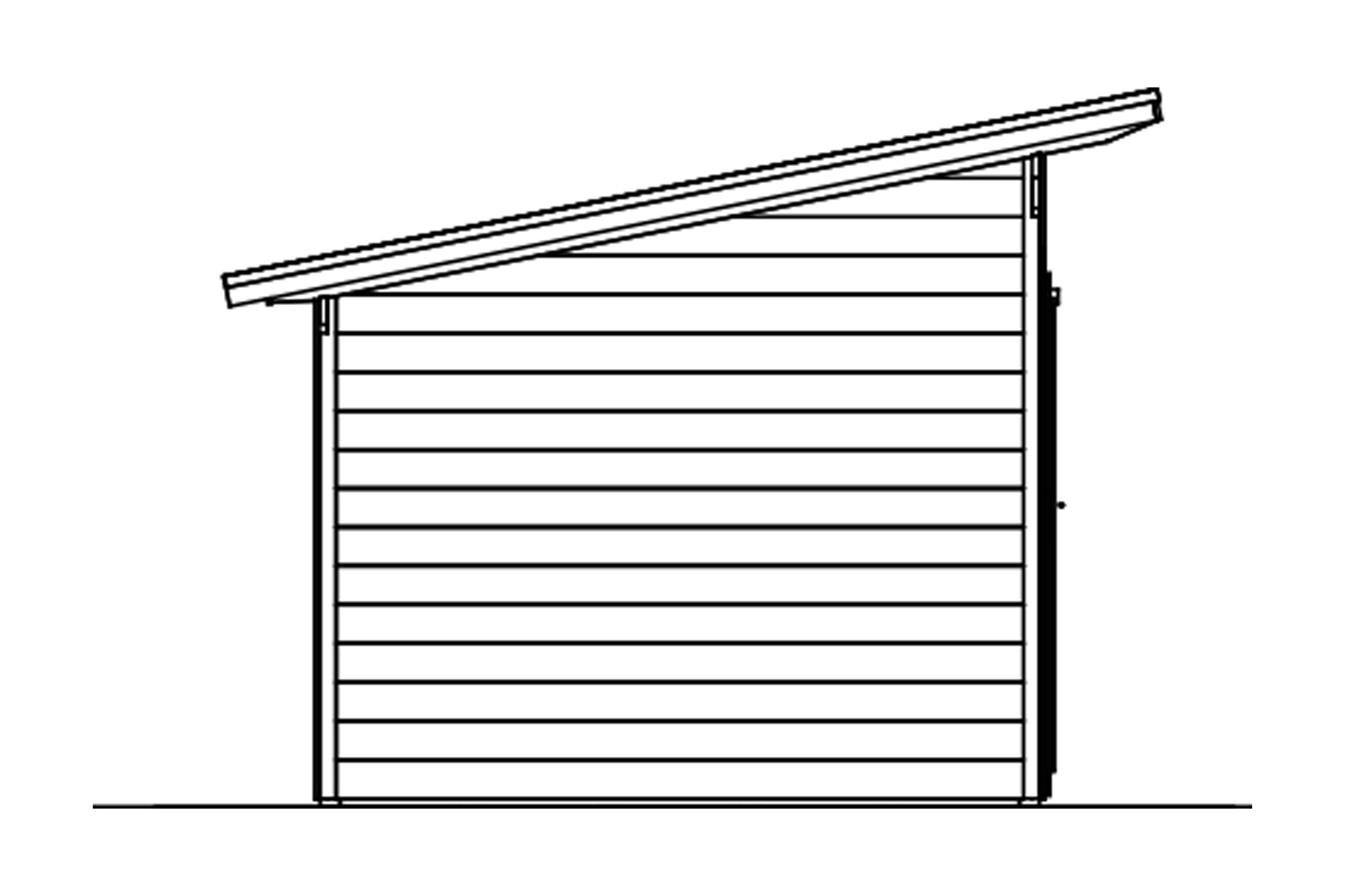 Abri de bûches KNUT 430x250cm, avec remise, non traité
