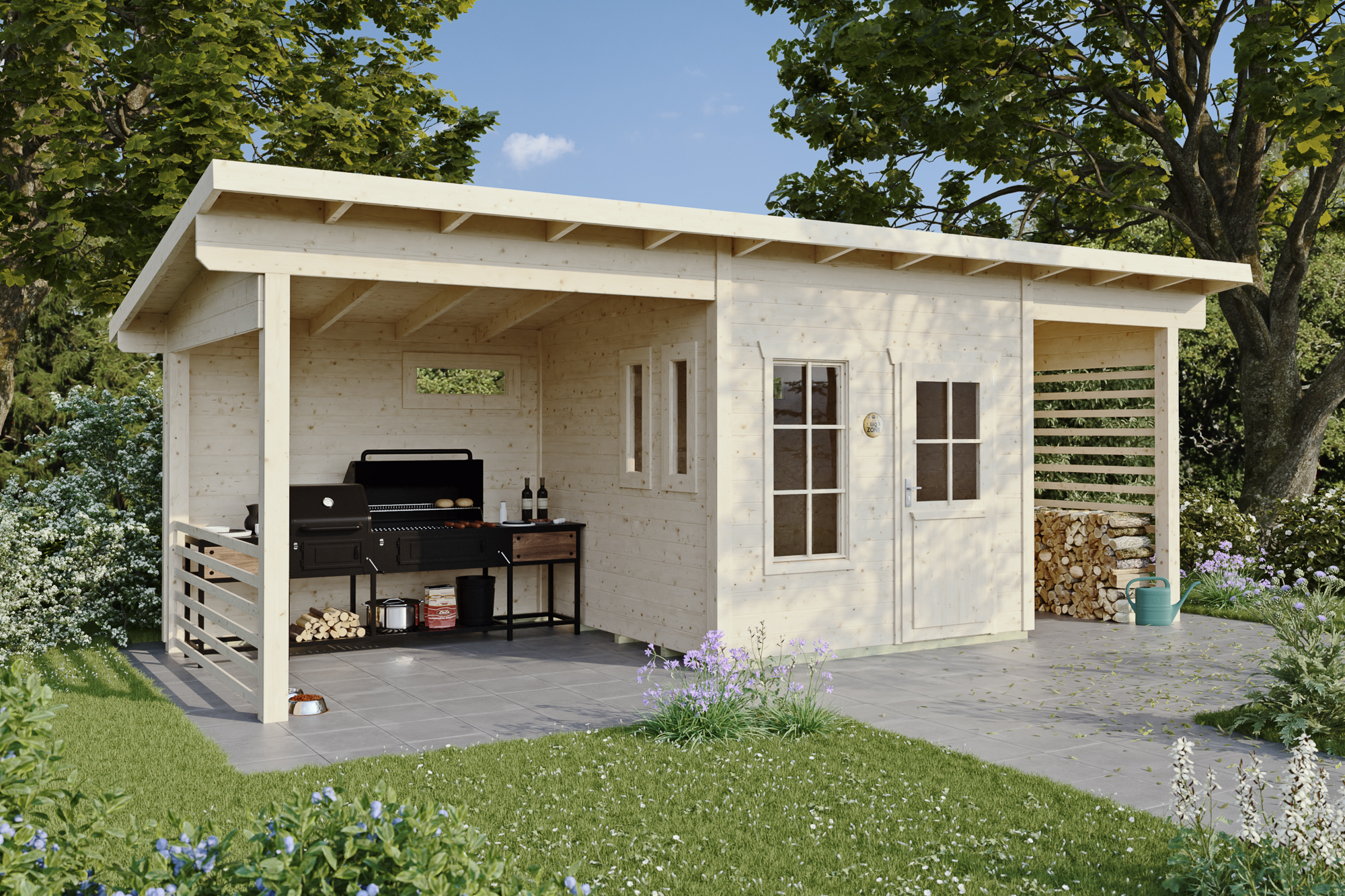 Abri de jardin NAMUR, 690 x 250 cm, 28mm, non traité