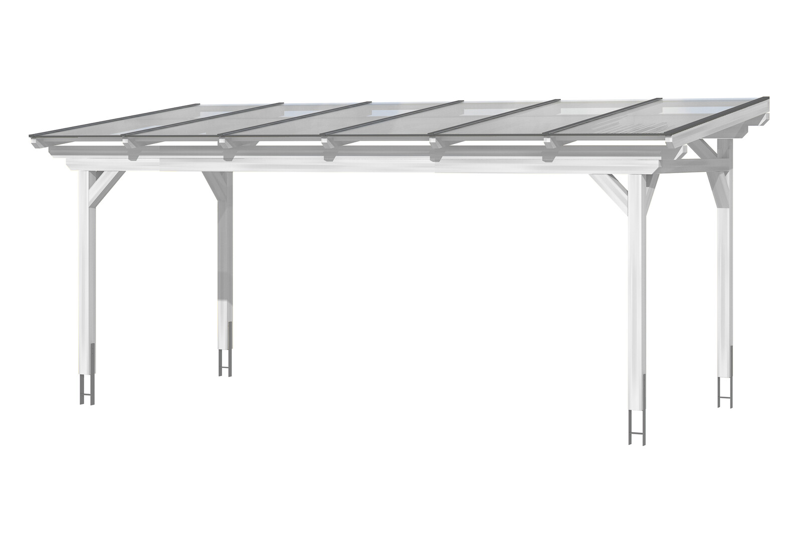 Terrassenüberdachung Sanremo 648 x 250 cm, Leimholz, weiß