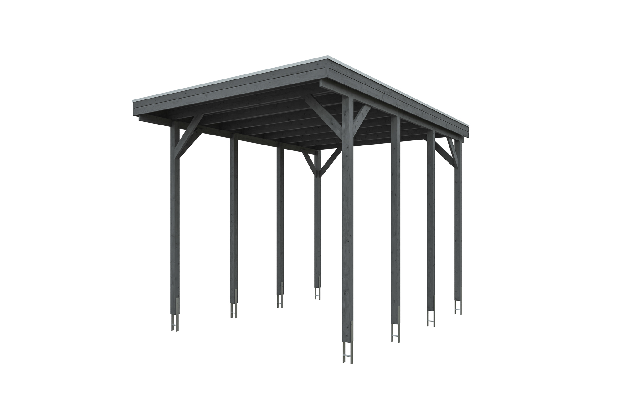 Produktbild: Carport Friesland Caravan 397 x 555 cm, farblich behandelt in schiefergrau