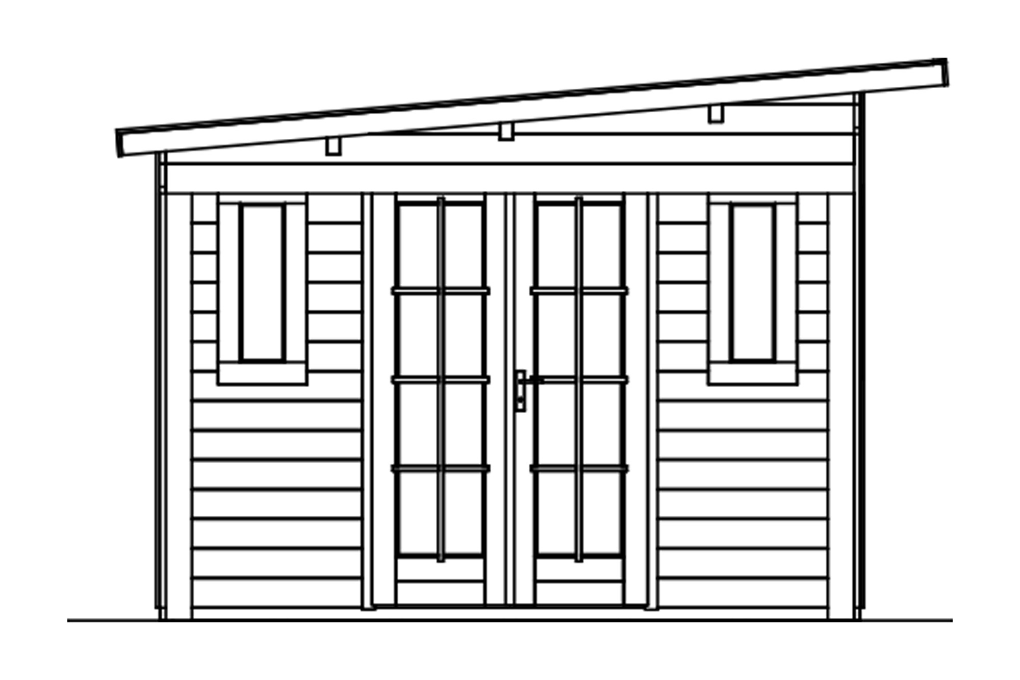 Abri de jardin DILBEEK, 513 x 320 cm, 28mm, non traité