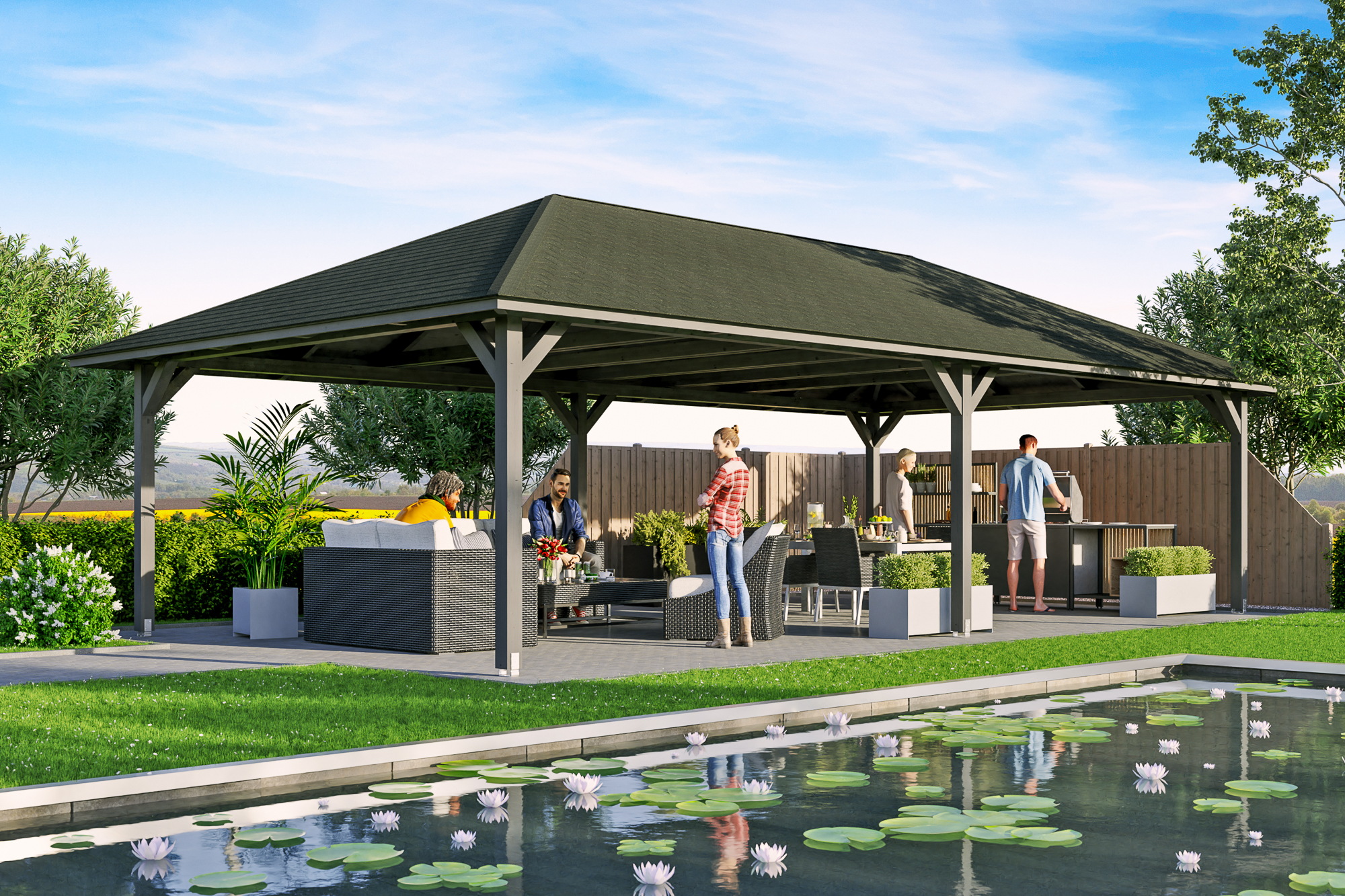 Ambientebild: Pavillon Orleans 4, farblich behandelt in schiefergrau