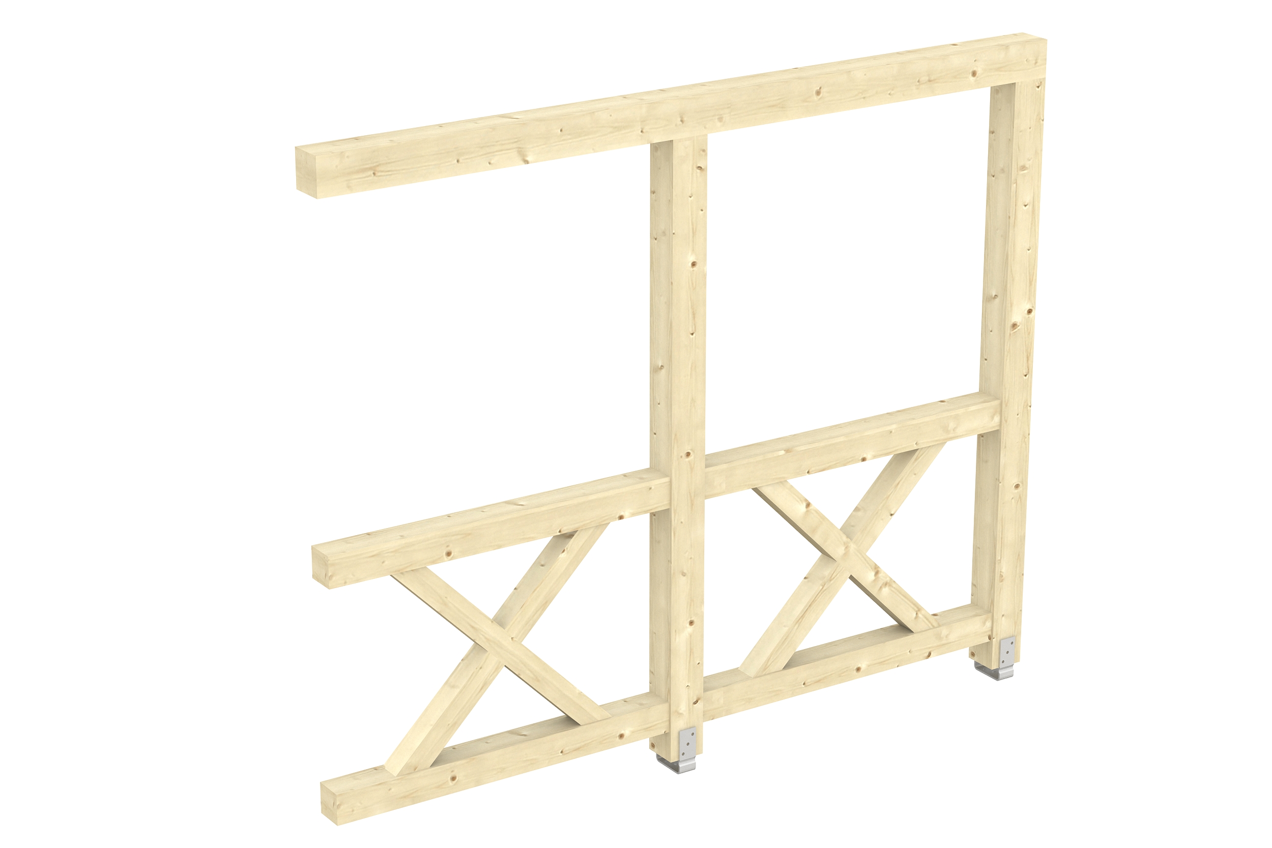 Seitenwand Andreaskreuz (WA) 255 x 210 cm, Fichte, natur