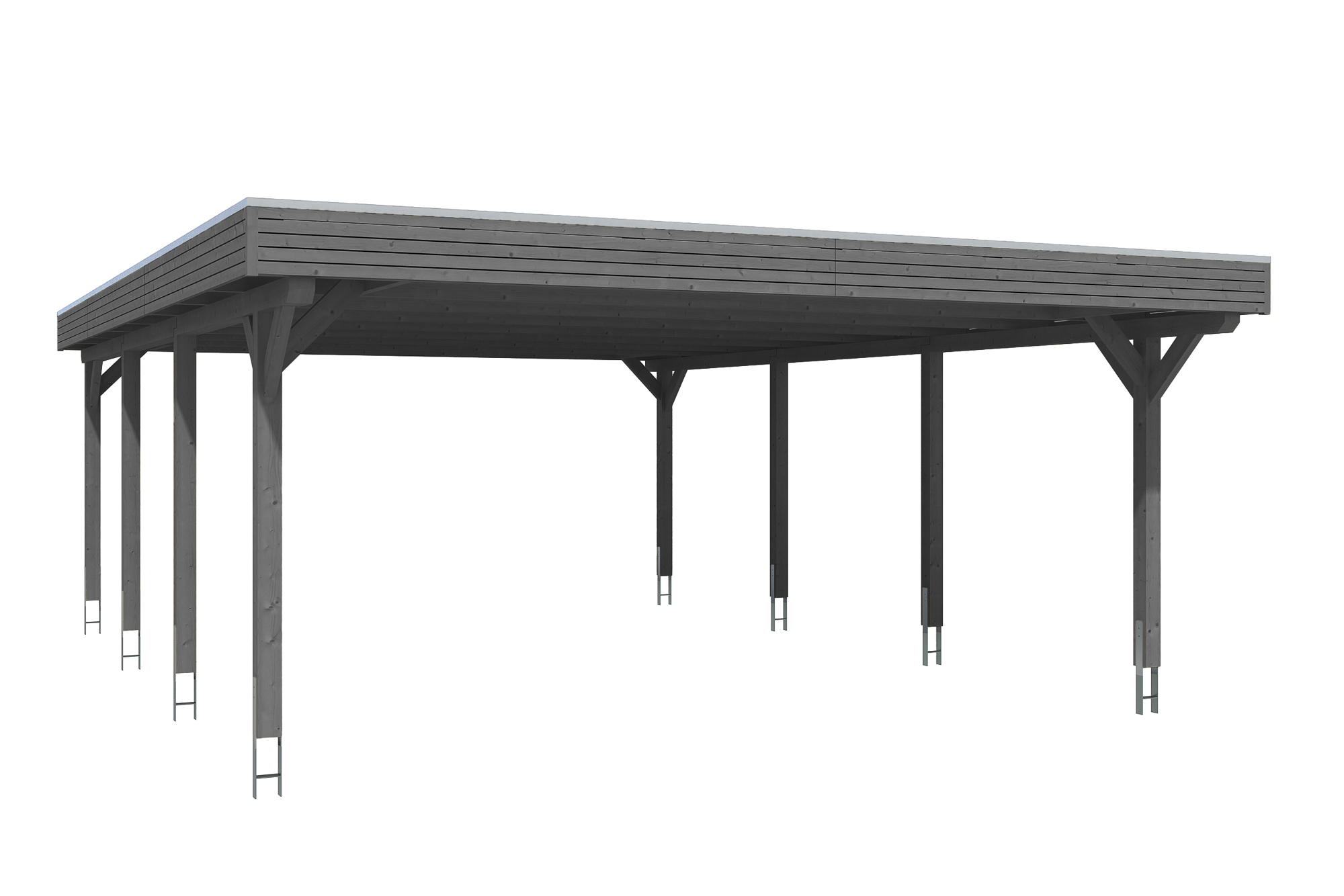 Produktbild: Carport Spessart 611 x 846 cm, farblich behandelt in schiefergrau