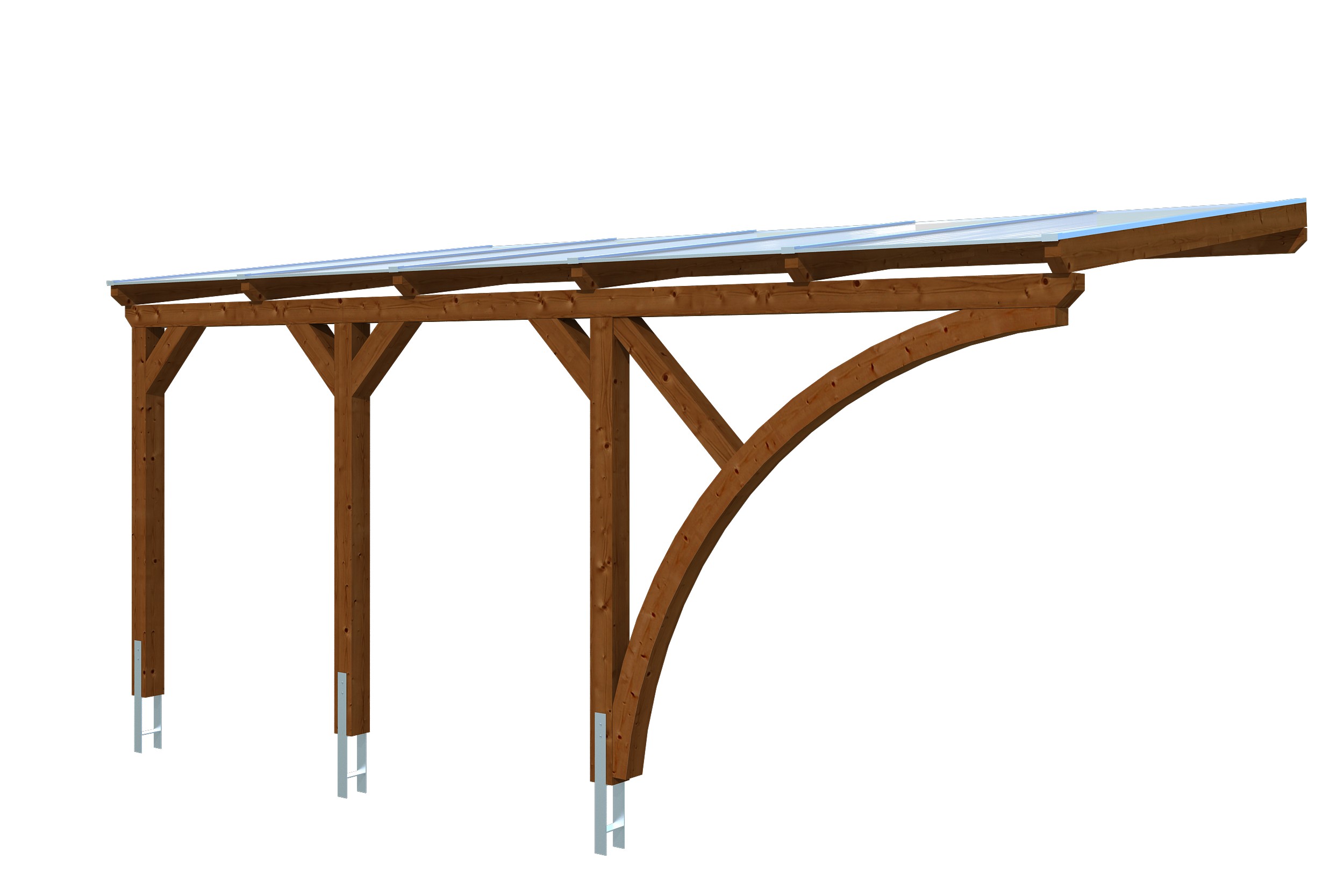 Produktbild: Carport Eifel 300 x 541 cm, farblich behandelt in nussbaum
