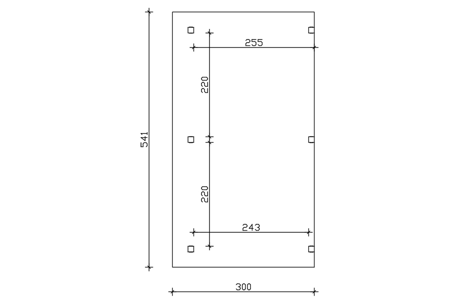 Terrace roof Siena 541 x 300 cm, glulam, untreated