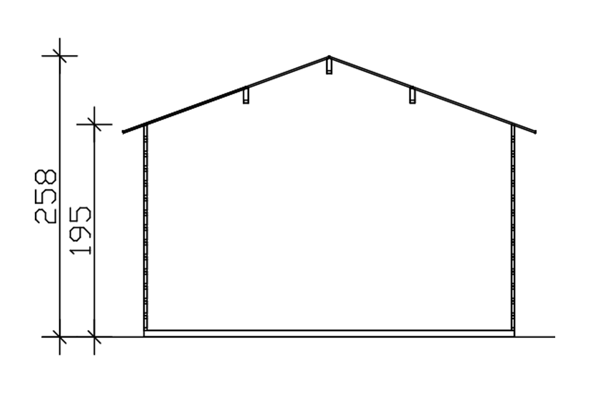 Abri de jardin MALAGA 340x340cm, 28mm, non traité