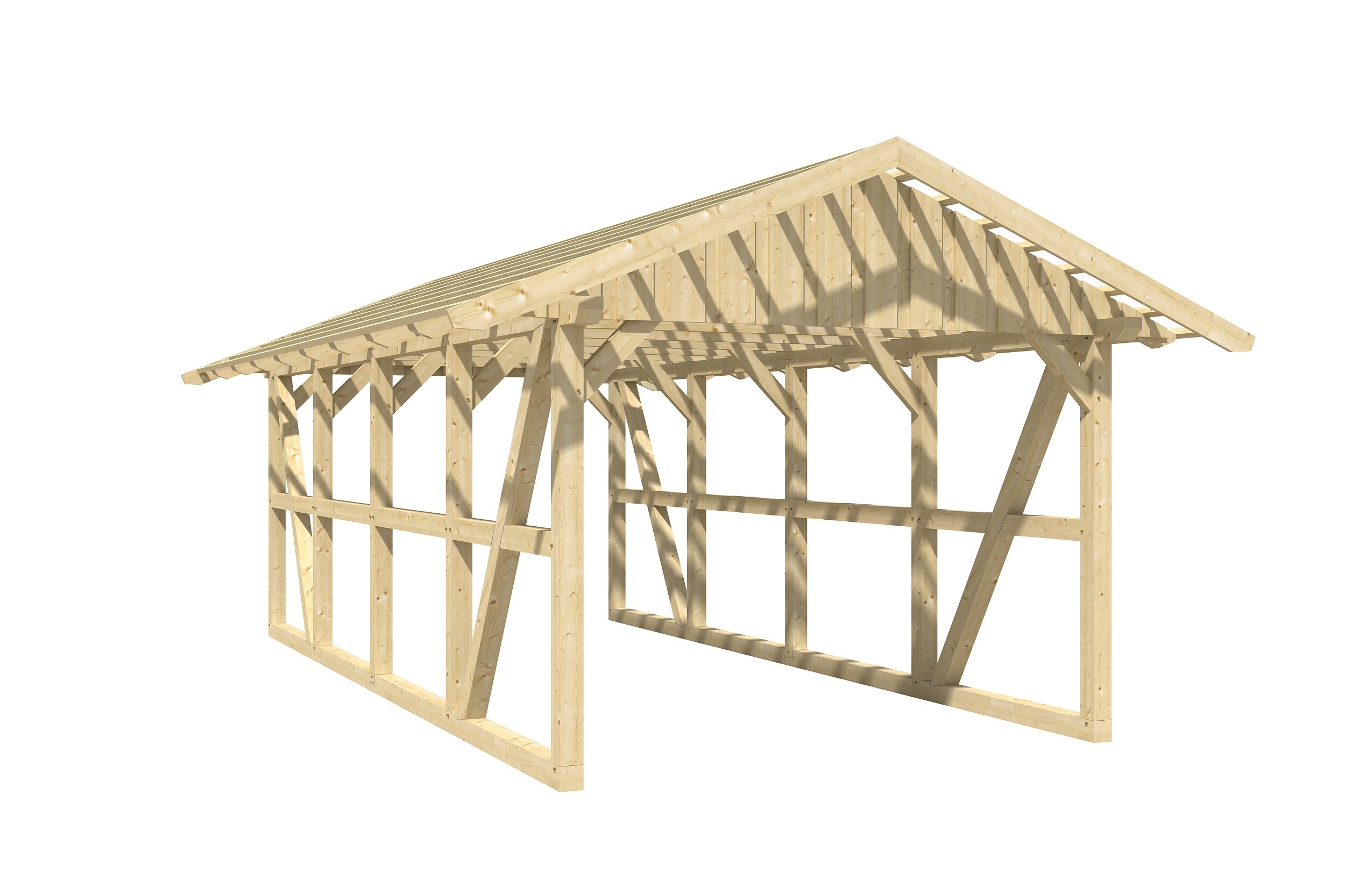 Carport SCHWARZWALD 434x772cm avec lattis, KVH-bois d'épinette, non traité