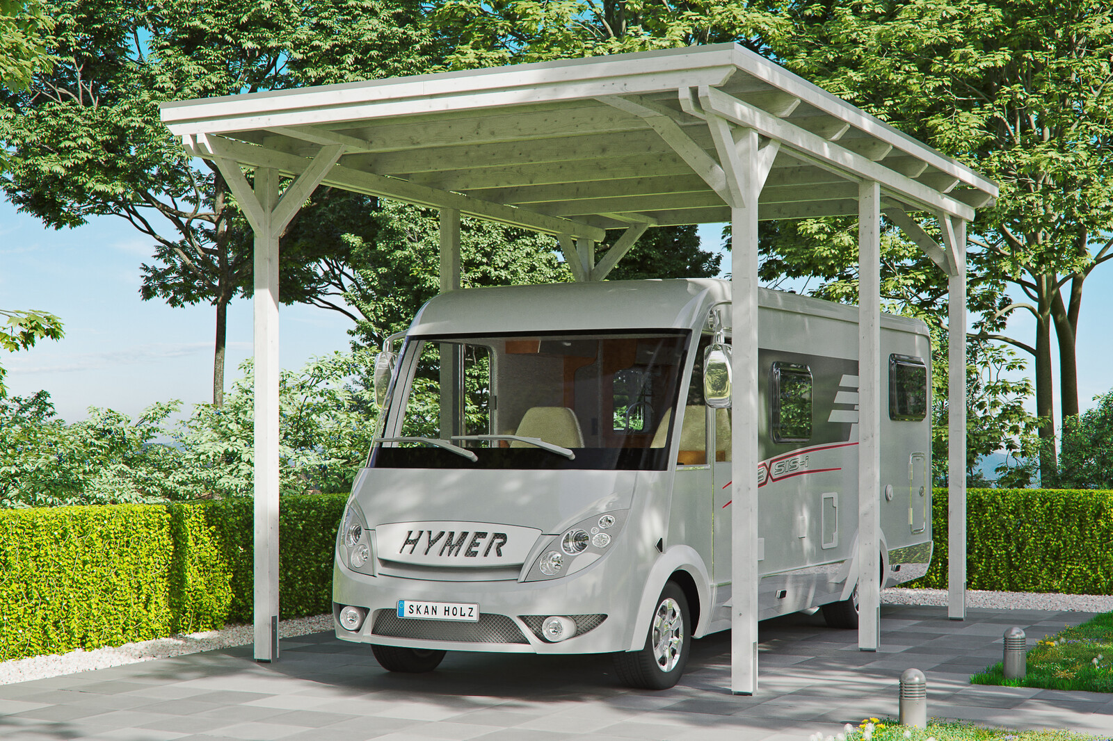 Carport Emsland Caravan 404 x 604 cm, colour pre-treated white