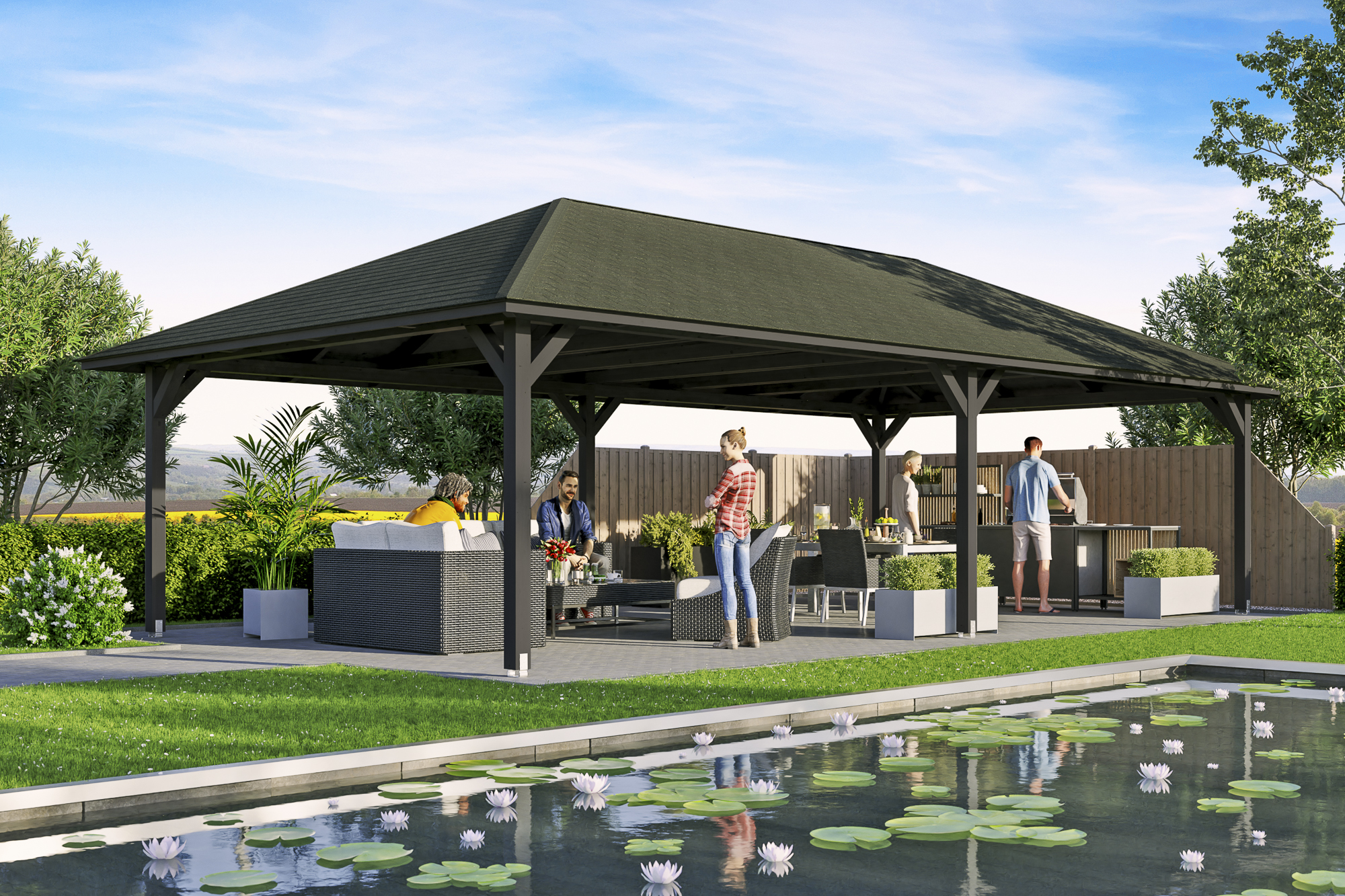 Ambientebild: Pavillon Orleans 4, farblich behandelt in anthrazit