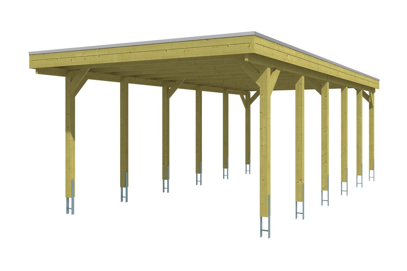 Carport Friesland 397 x 860 cm mit Aluminiumdach