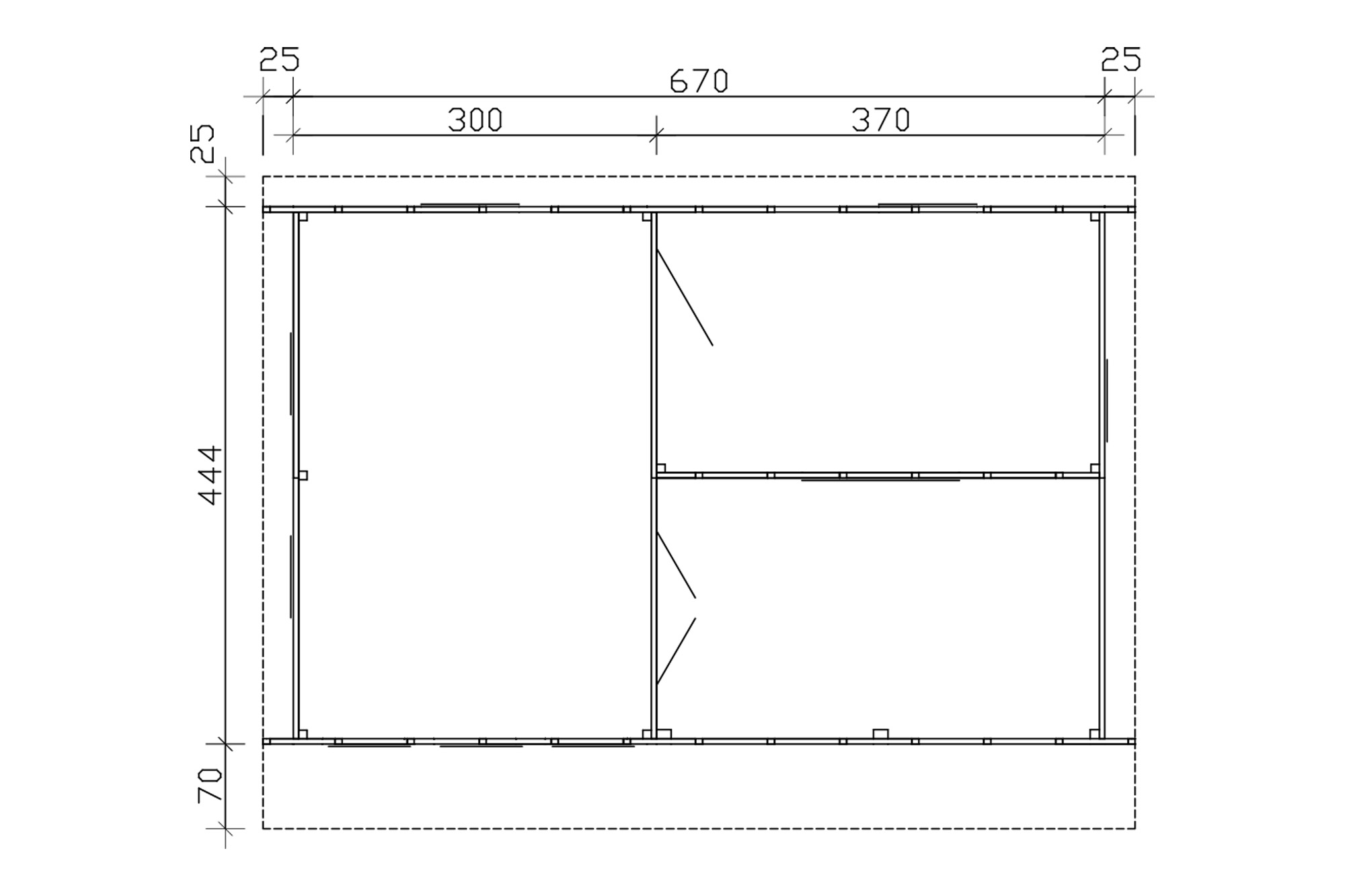 Abri de jardin ARNHEIM, 670 x 444 cm, traitement coloré gris ardoise