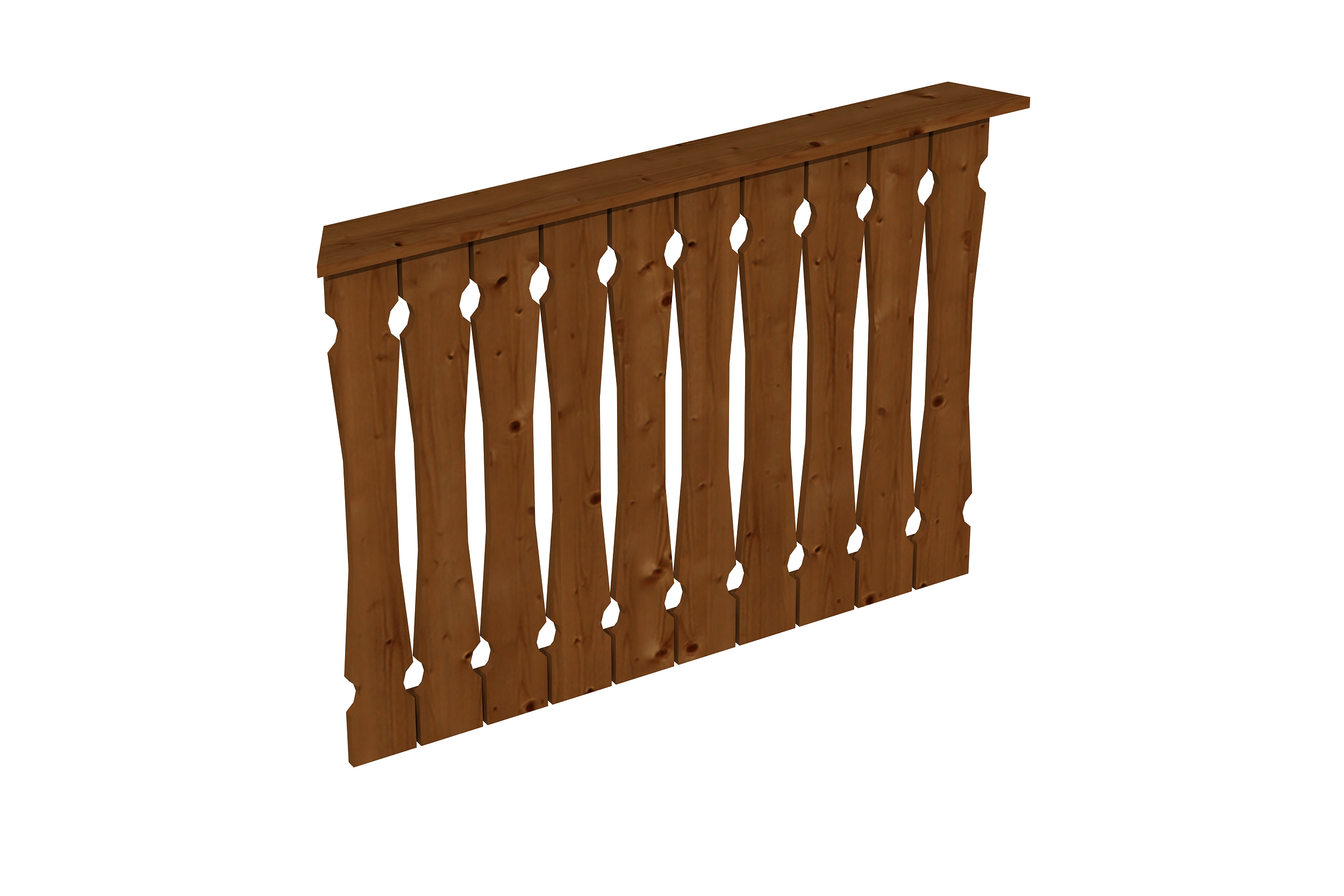 Brüstung Balkonschalung 120 x 96 cm, Fichte, nussbaum