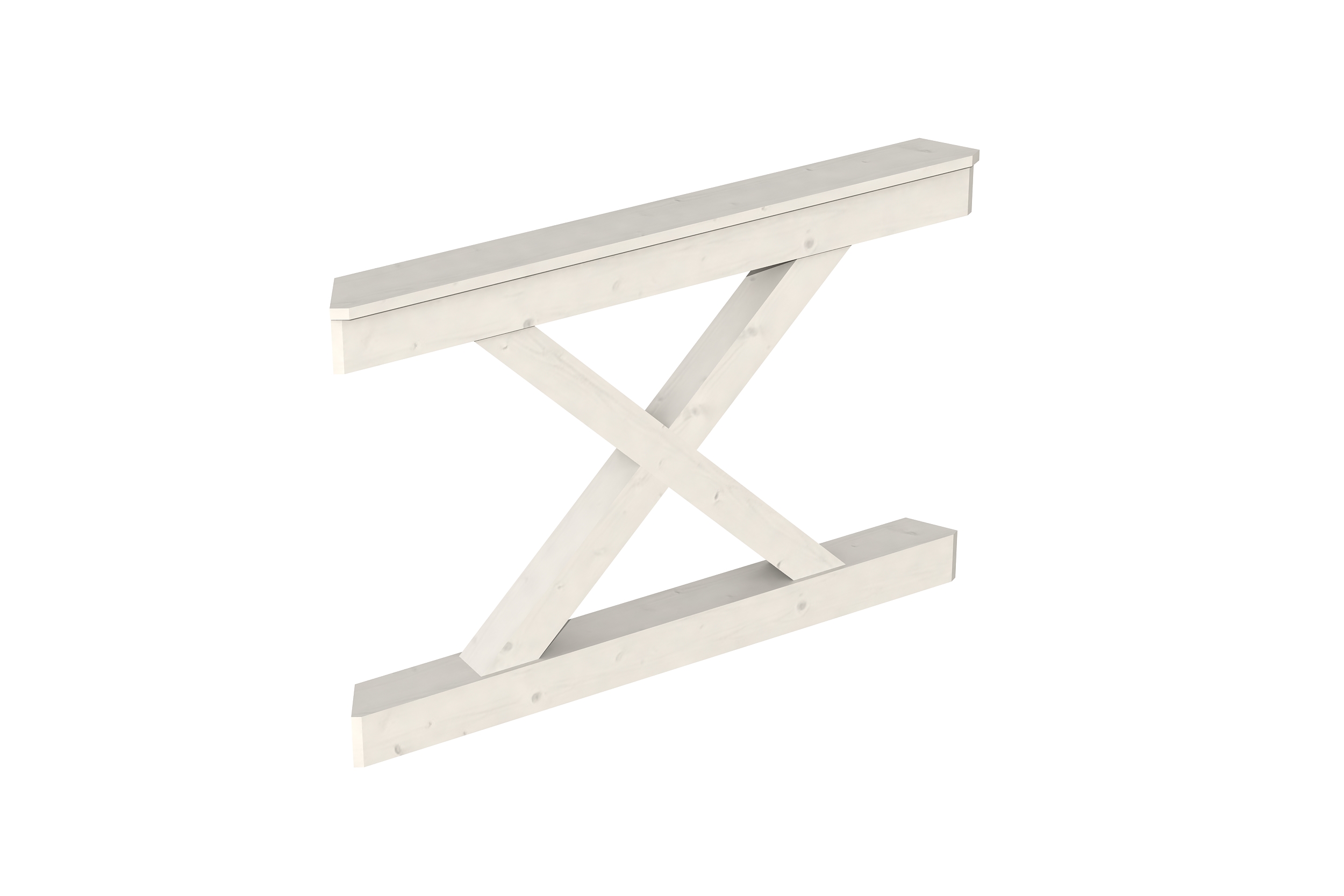 Brüstung Andreaskreuz 120 x 84 cm, Fichte, weiß