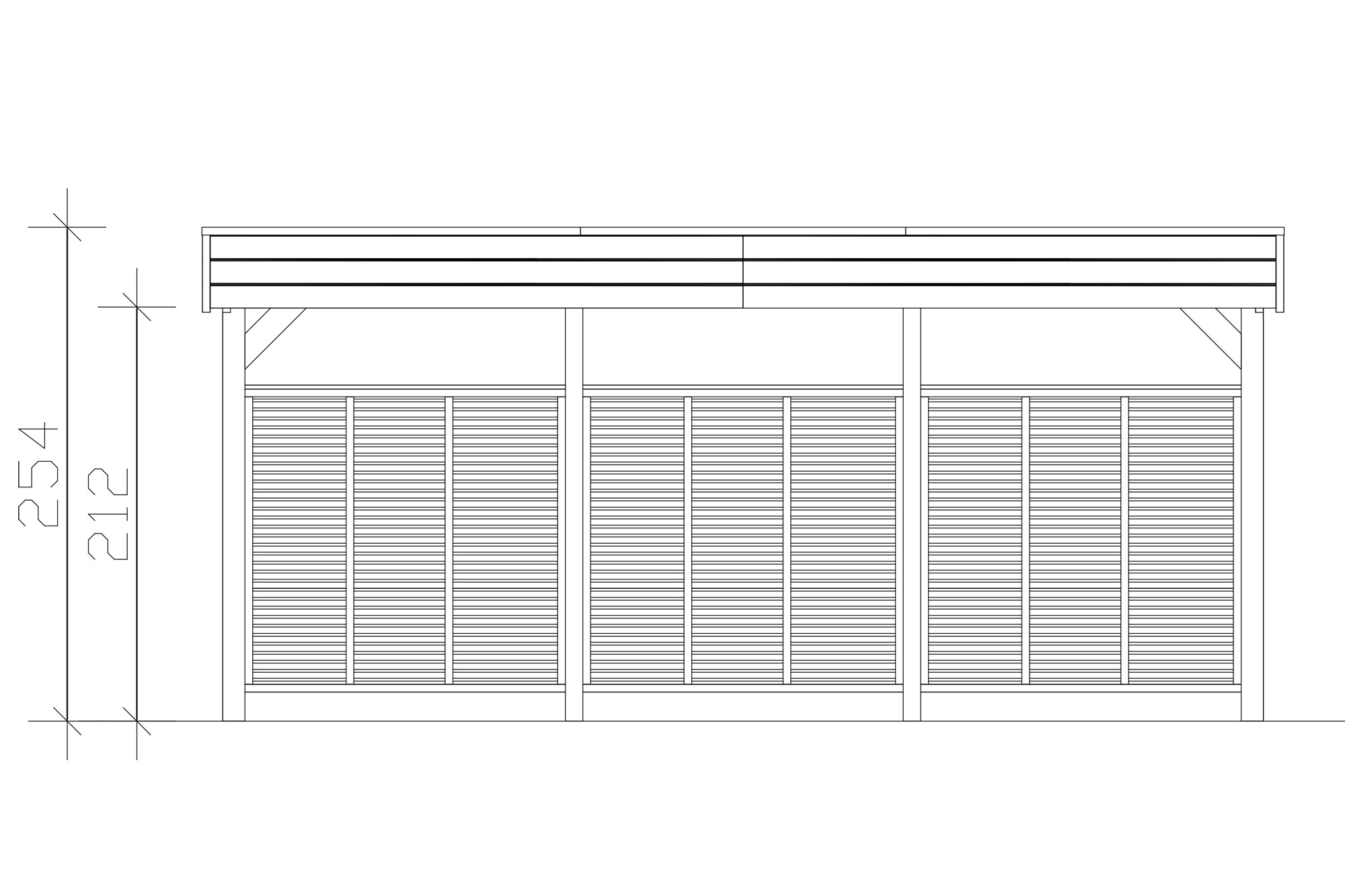 Carport Friesland Hybrid Set 13, 557 x 555 cm mit Rück- und Seitenwand, nussbaum