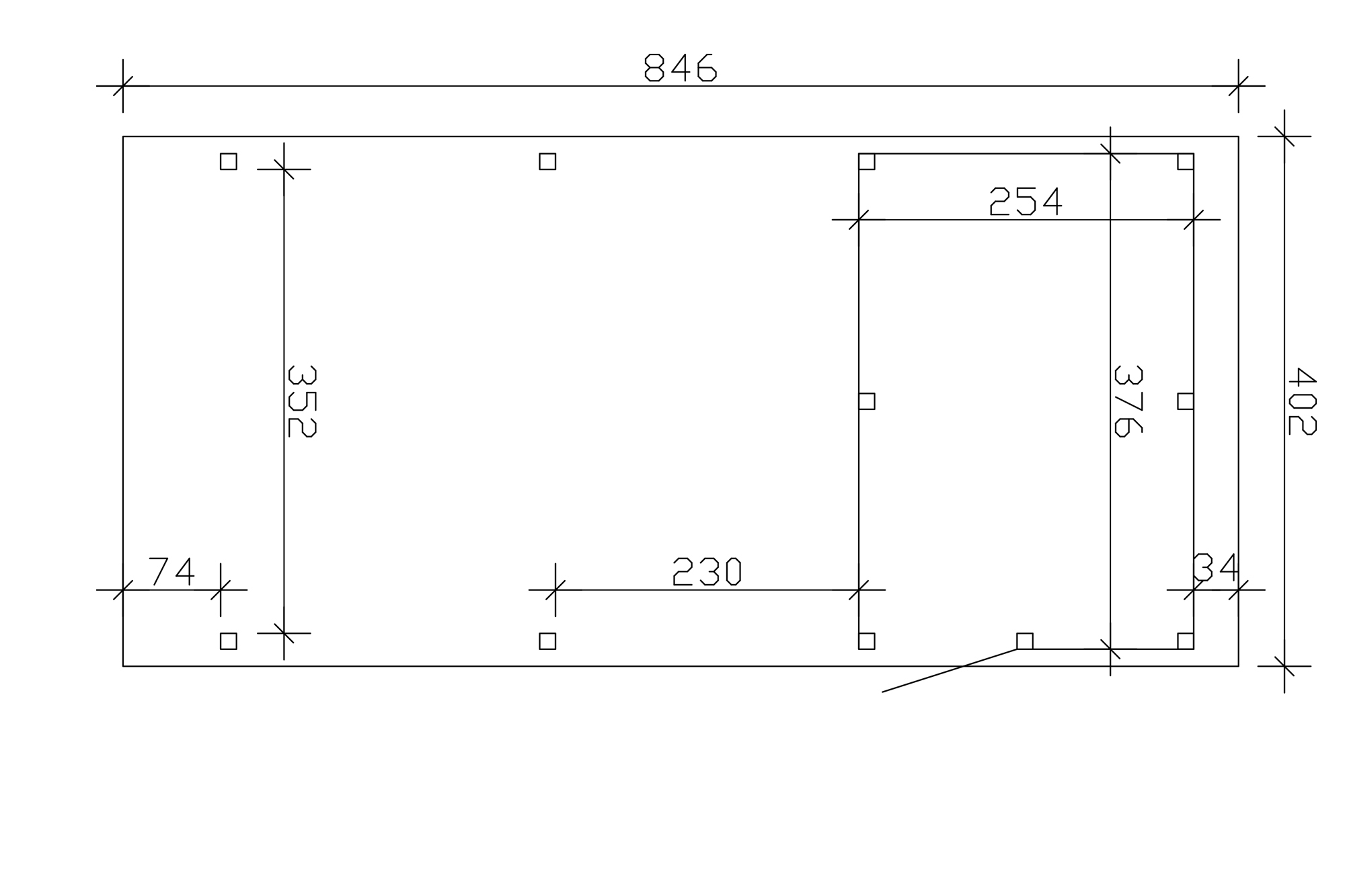 Carport Emsland 402 x 846 cm mit EPDM-Dach, mit Abstellraum, anthrazit