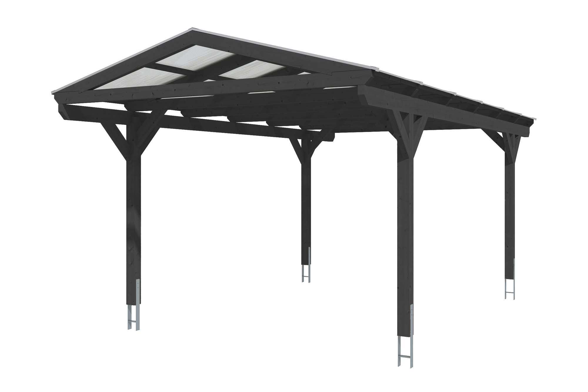 Produktbild: Carport Westerwald 362 x 648 cm, farblich behandelt in anthrazit