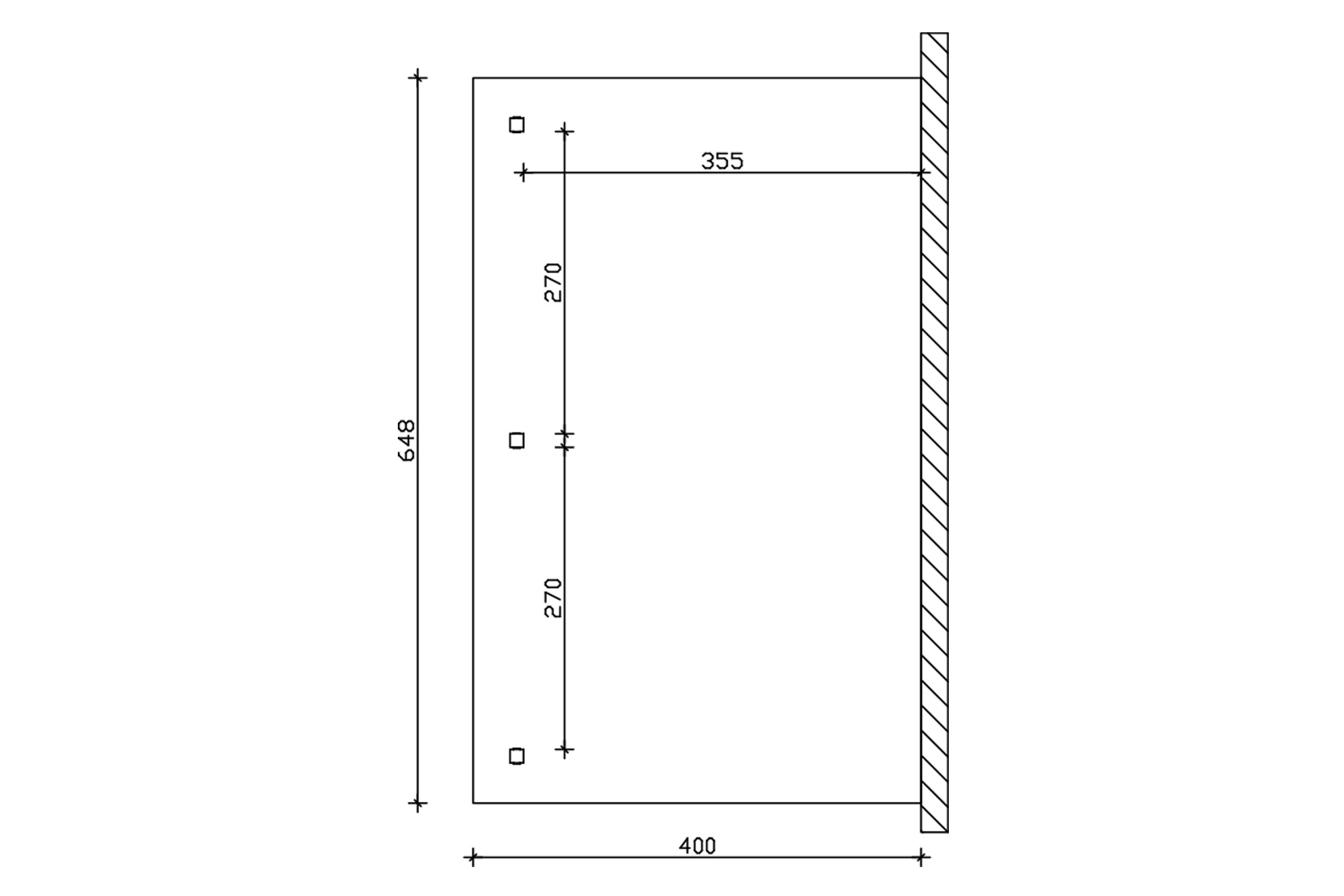 Terrace roof Andria 648 x 400 cm, glulam, white