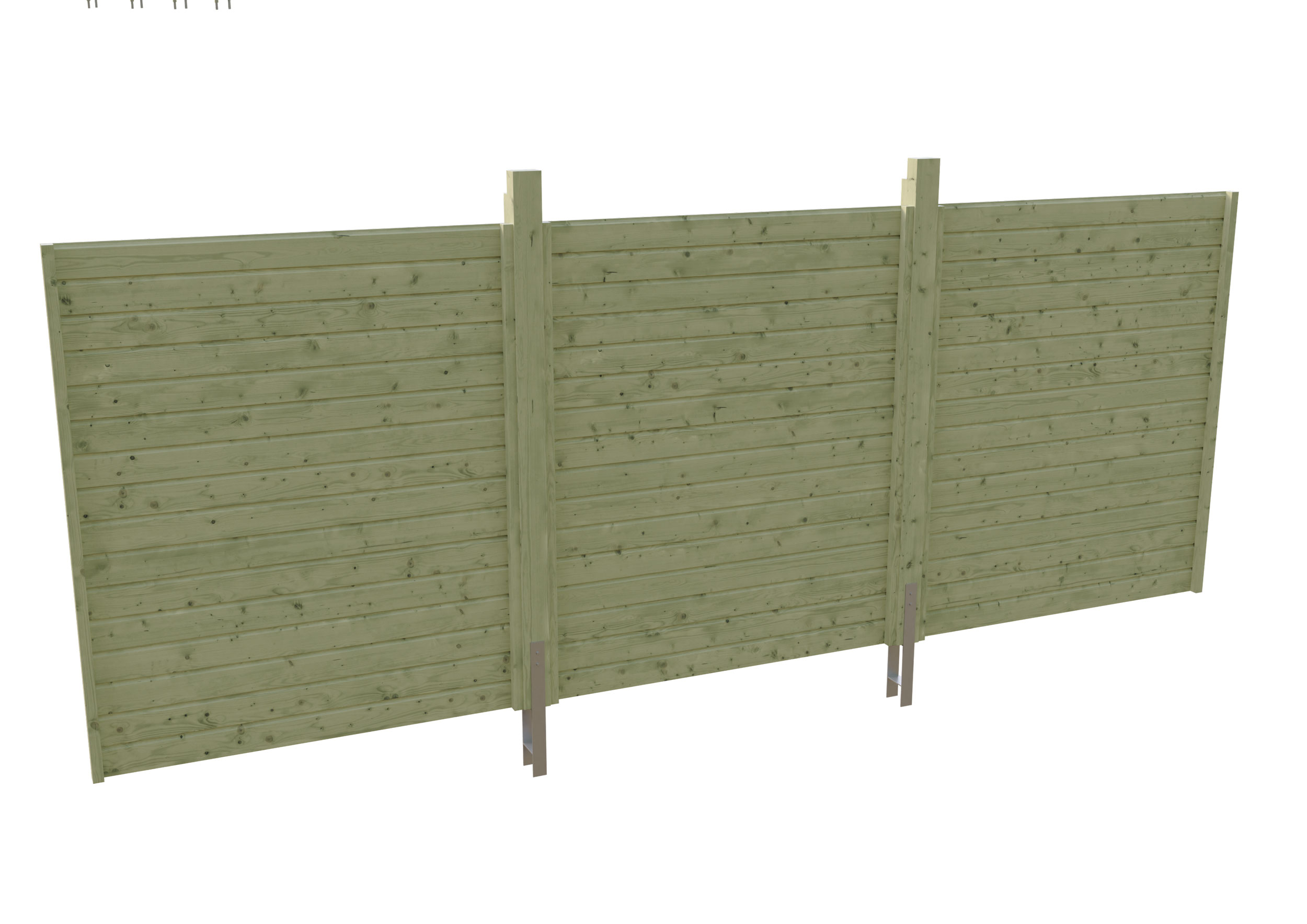 Backwall in profiled siding material 550 x 200 cm, softwood, green impregnated