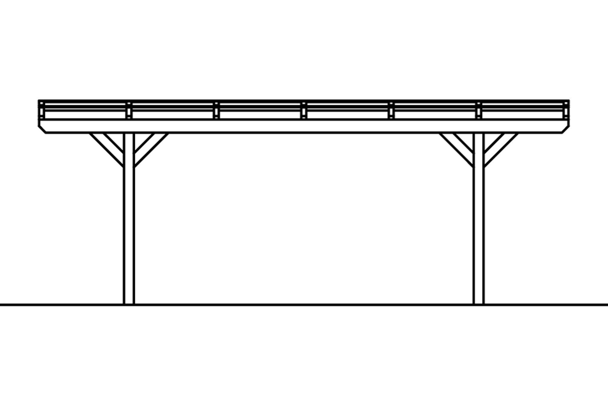 Carport Odenwald 428 x 648 cm, colour pre-treated slate-grey