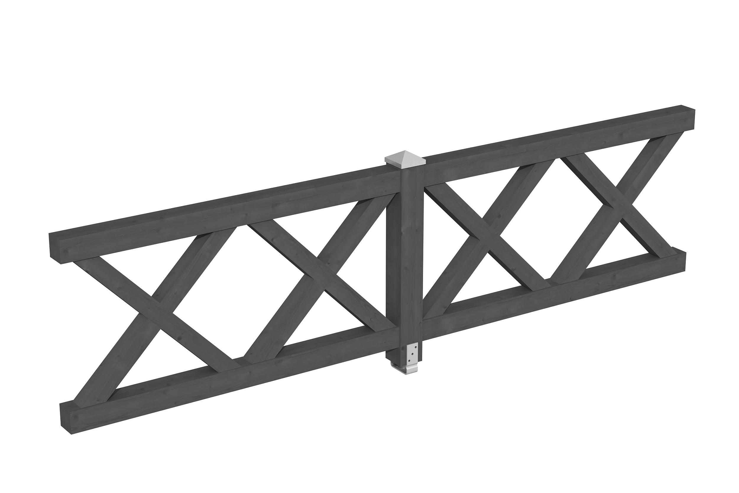 Balustrade St.Andrew`s cross 335x84cm, spruce, colour pre-treated in slate-grey