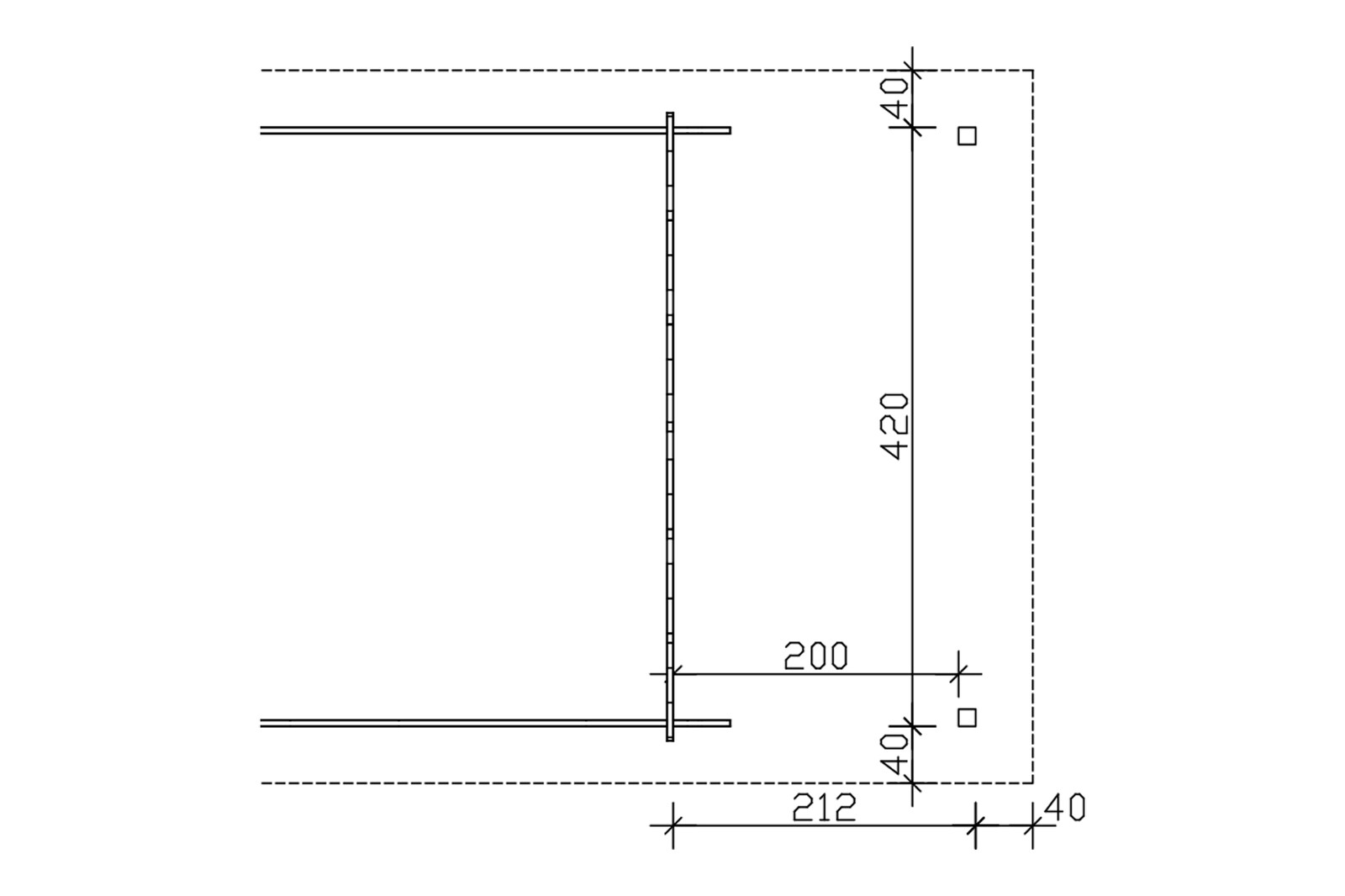 Roof extension Toronto 212 x 420 cm, basic house, untreated