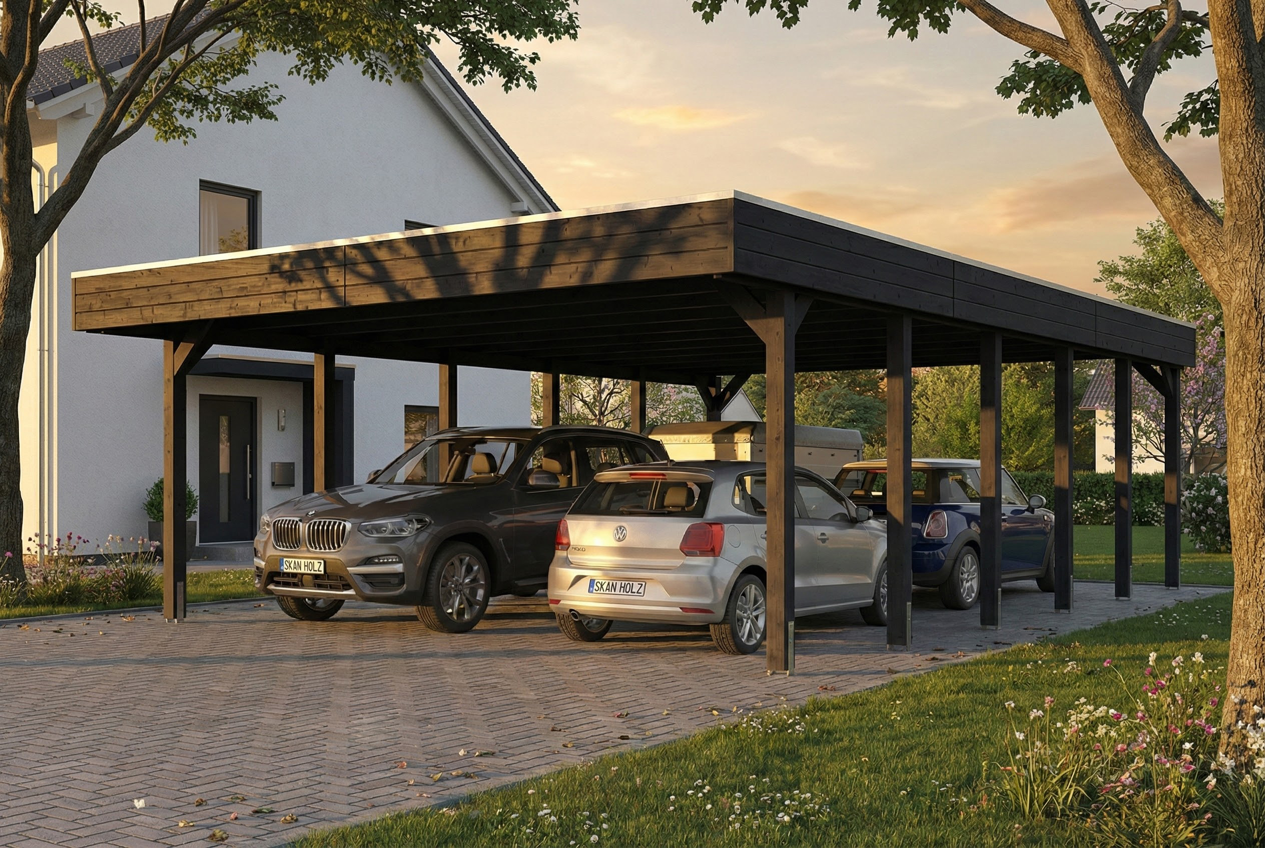Friesland carport 546 x 860 cm, with steel roof panels, anthracite