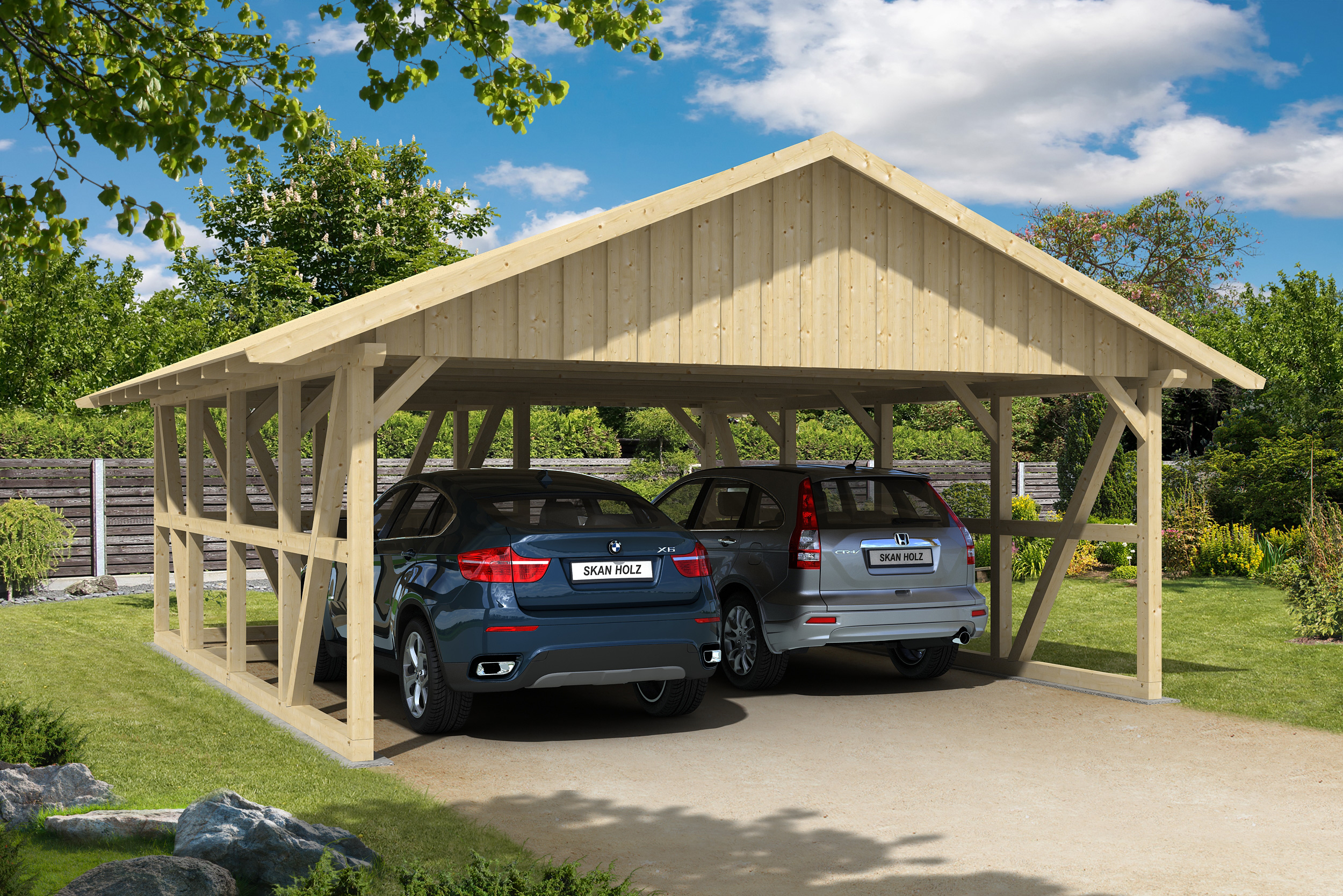 Carport Schwarzwald with storage room 274 x 160 cm