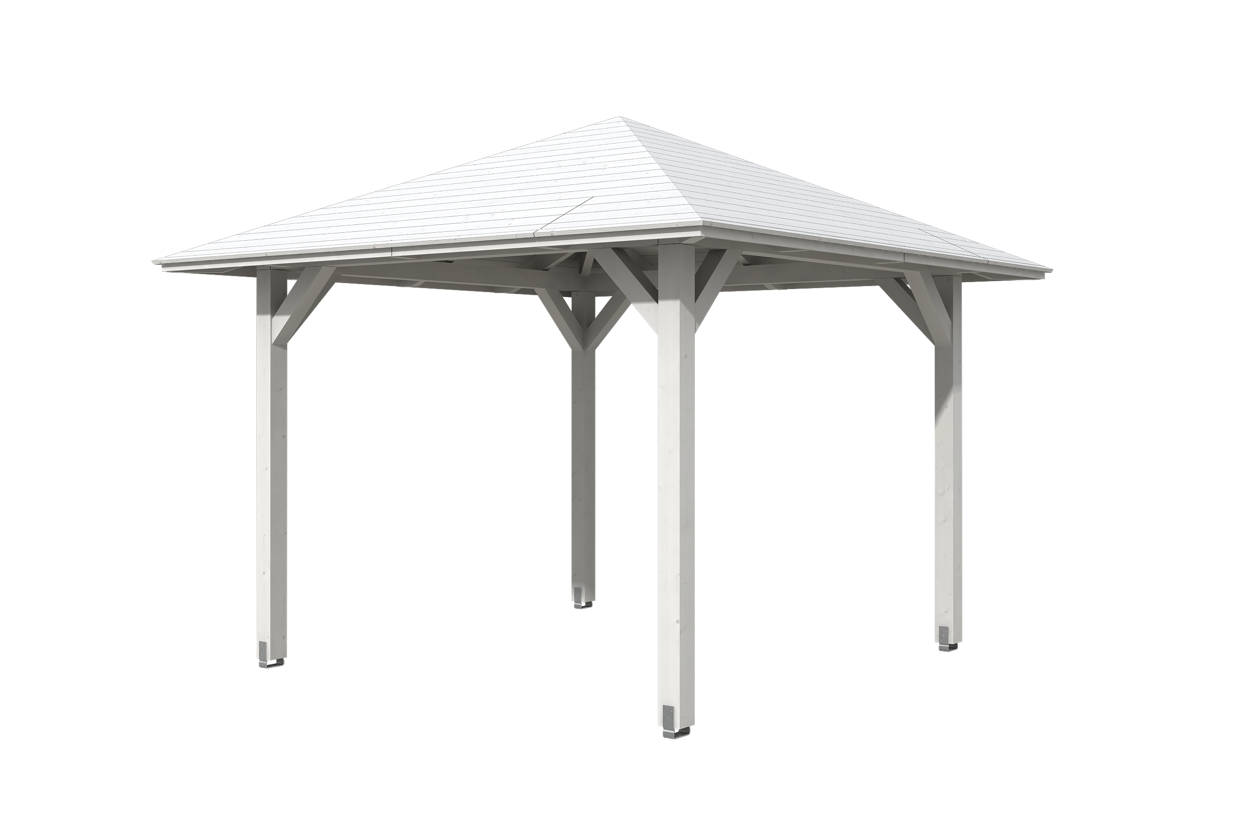 Gazebo Cannes 1, glulam, pre-treated white