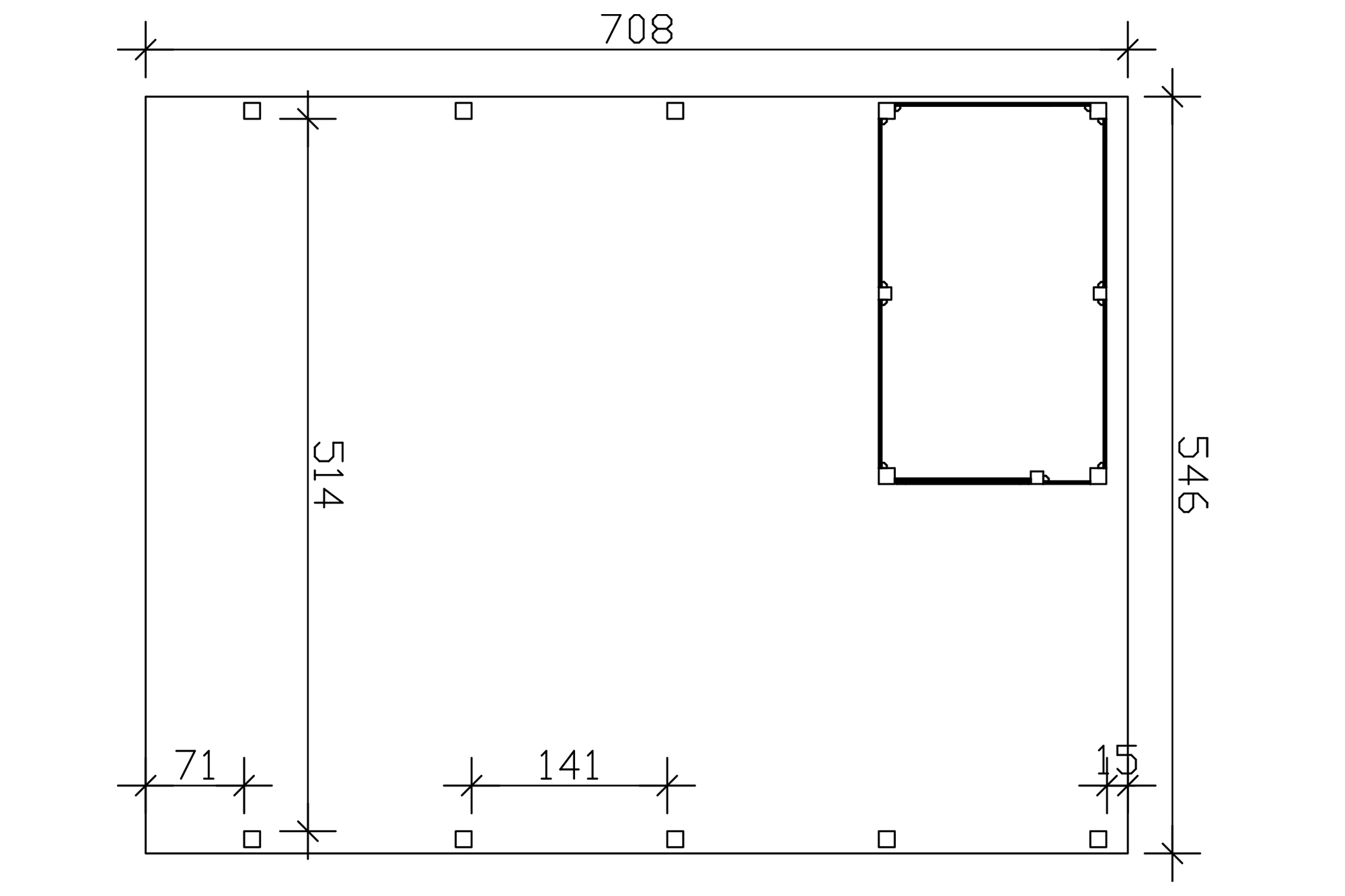 Carport Friesland Set D, 546 x 708 cm, mit Abstellraum, anthrazit