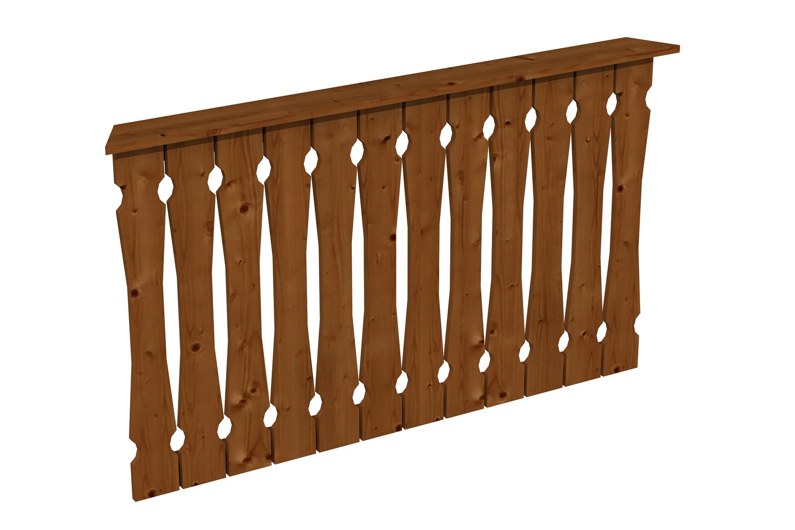 Balustrade panneau ajouré 150 x 96 cm (NICE 2), bois d'épinette, traitement coloré noyer