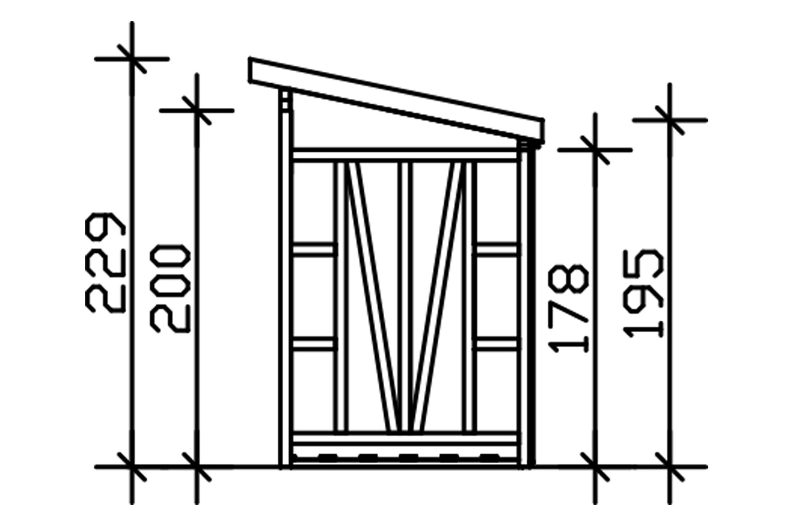 Bûcher MAX 1, 300 x 160cm, non traité