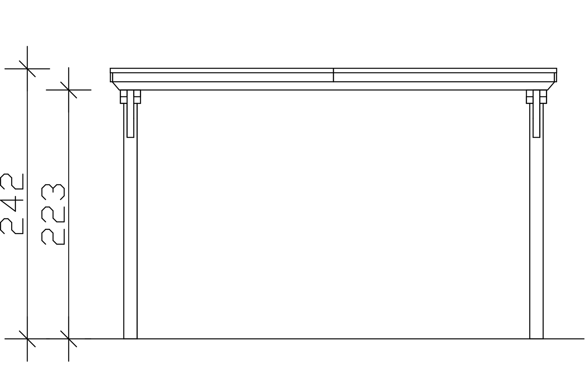 Carport Emsland 402 x 846 cm mit EPDM-Dach, anthrazit