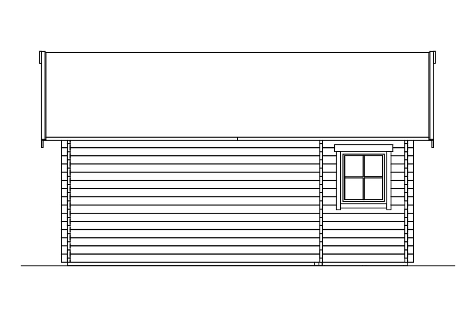 Log cabin Bern 2, 420 x 560 cm with 2. layers of roof boards, untreated