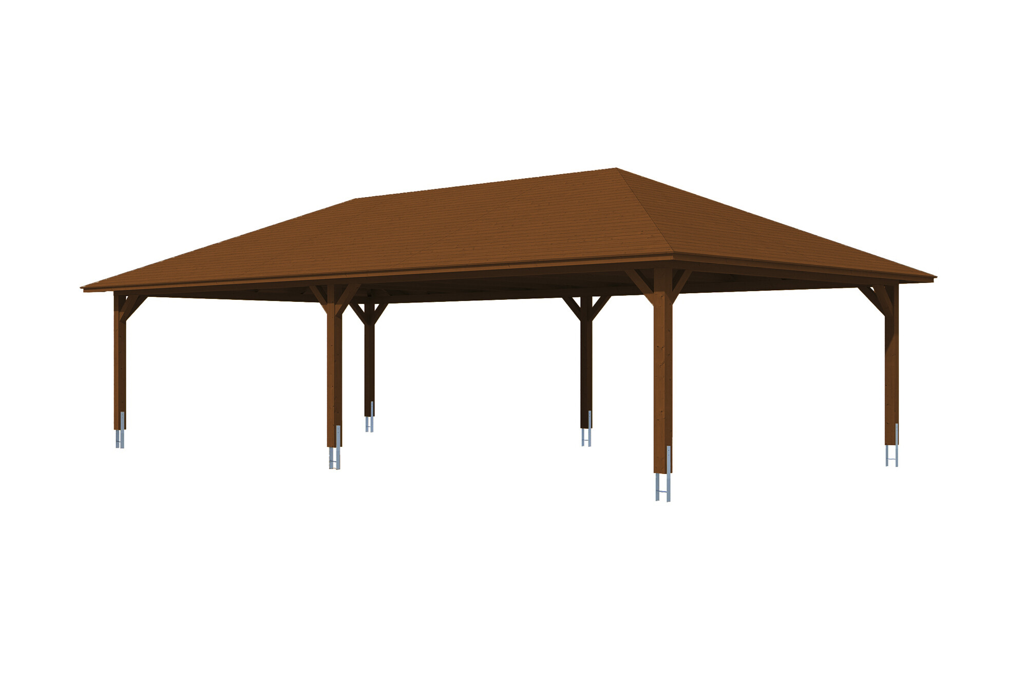 Carport Taunus 1176 x 634 cm, nussbaum