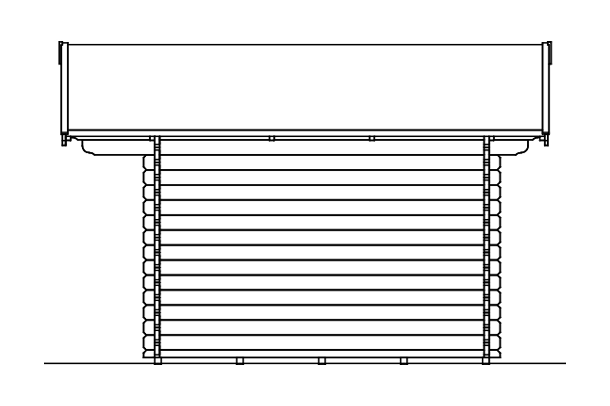 Abri de jardin DAVOS 1, 380x300cm, 45mm, non traité