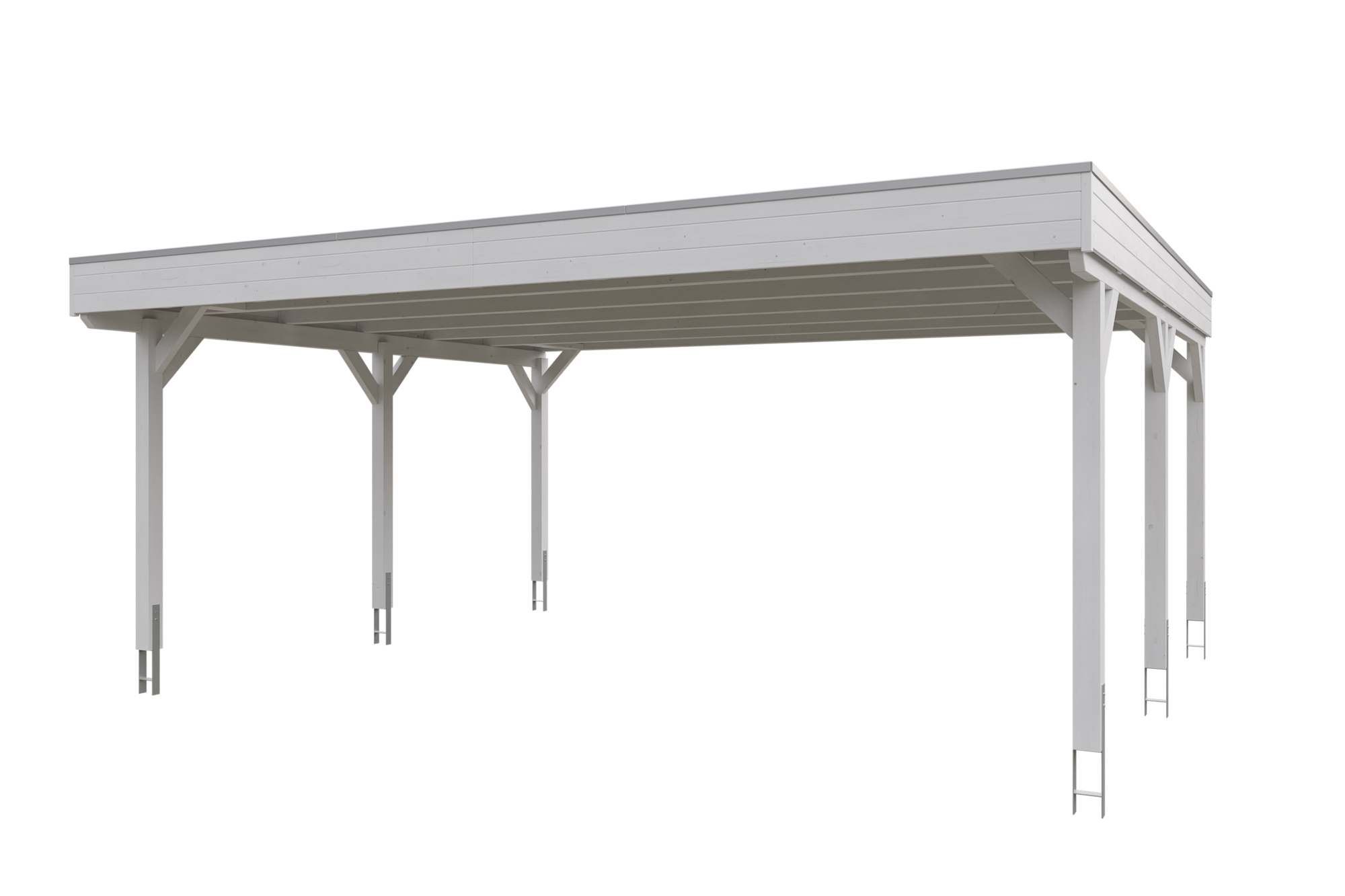 Produktbild: Carport Grunewald 622 x 554 cm, farblich behandelt in weiß
