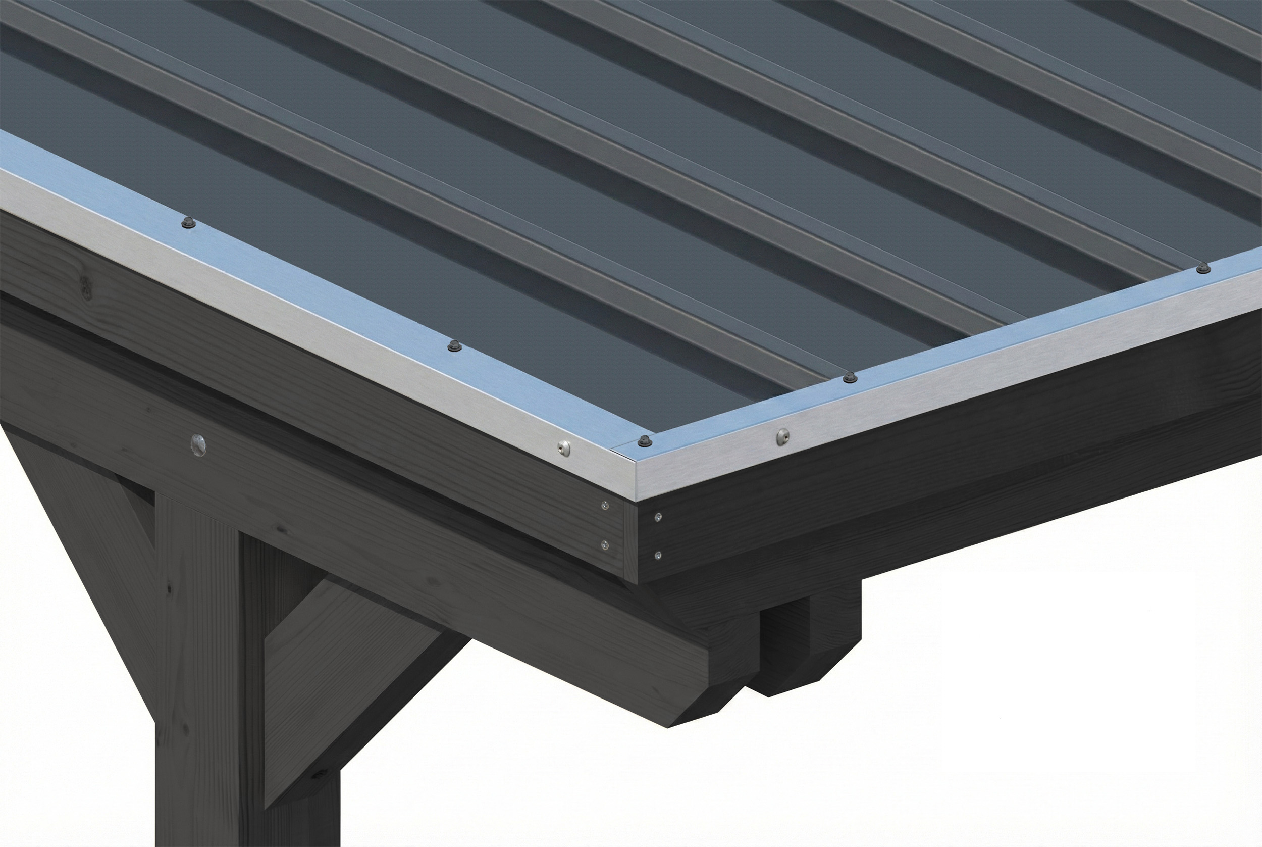 Carport Emsland 609 x 846 cm, Stahl-Dachplatten mit Antikondensvlies, anthrazit