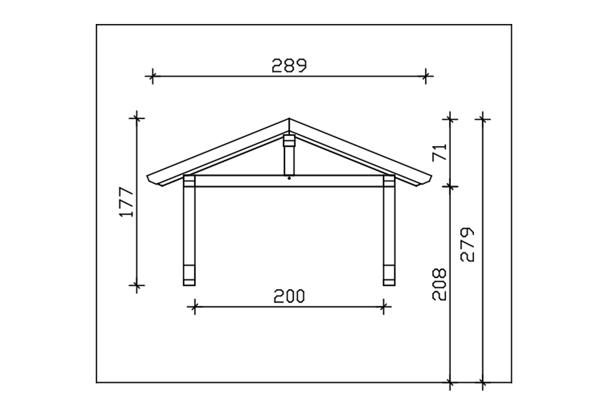 Canopy Stralsund type 1, 289 x 116 cm, colour pre-treated anthracite