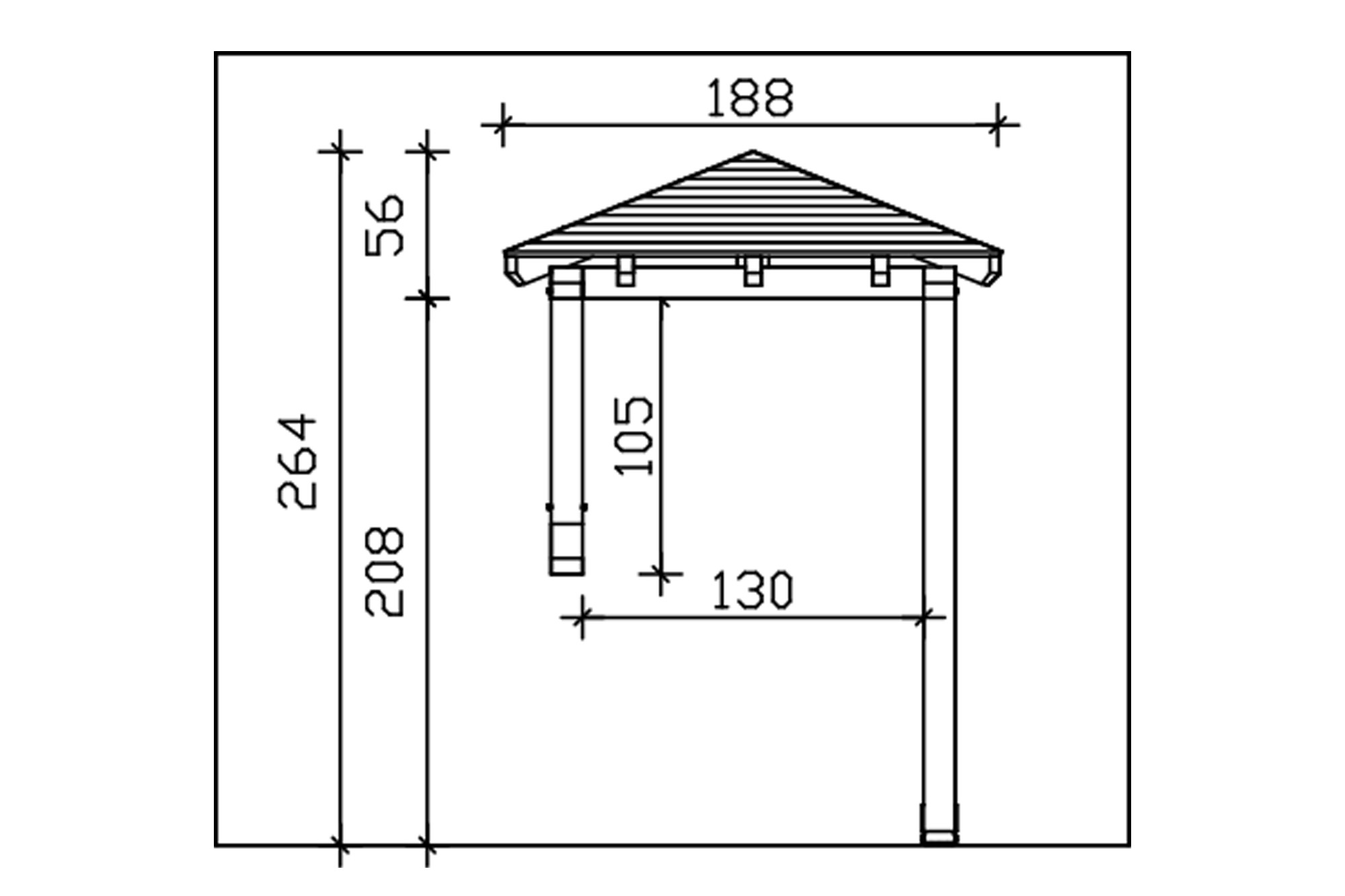 Canopy Wesel type 3, 188 x 126 cm, colour pre-treated anthracite