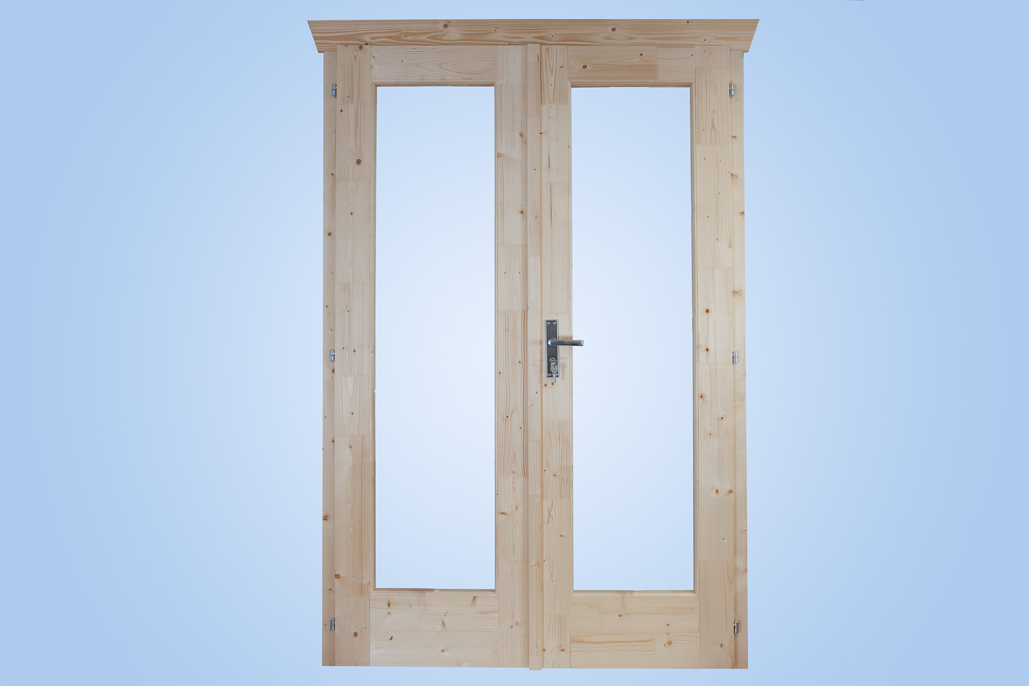 Doppeltür von außen, Darstellung ohne Sprossen