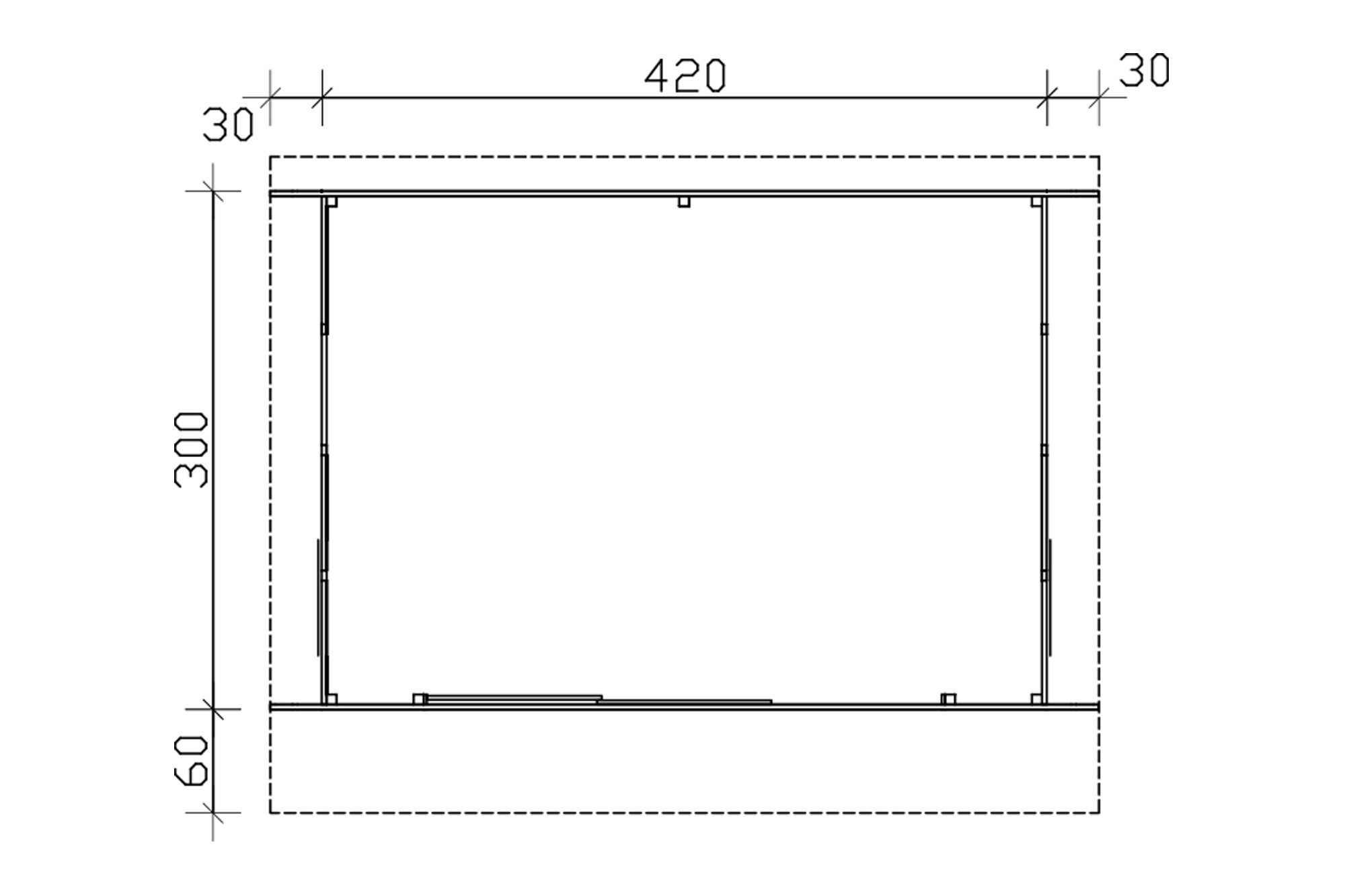 Log cabin Tournai 2, 420 x 300 cm, untreated