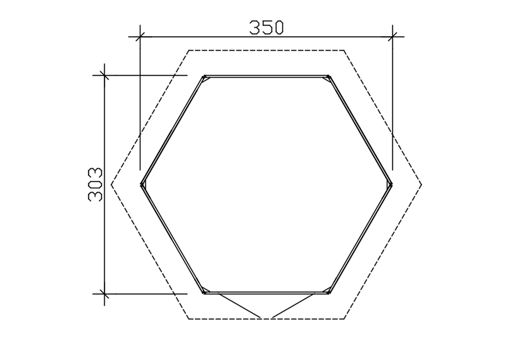 Pavillon Almelo 350x303cm, schiefergrau