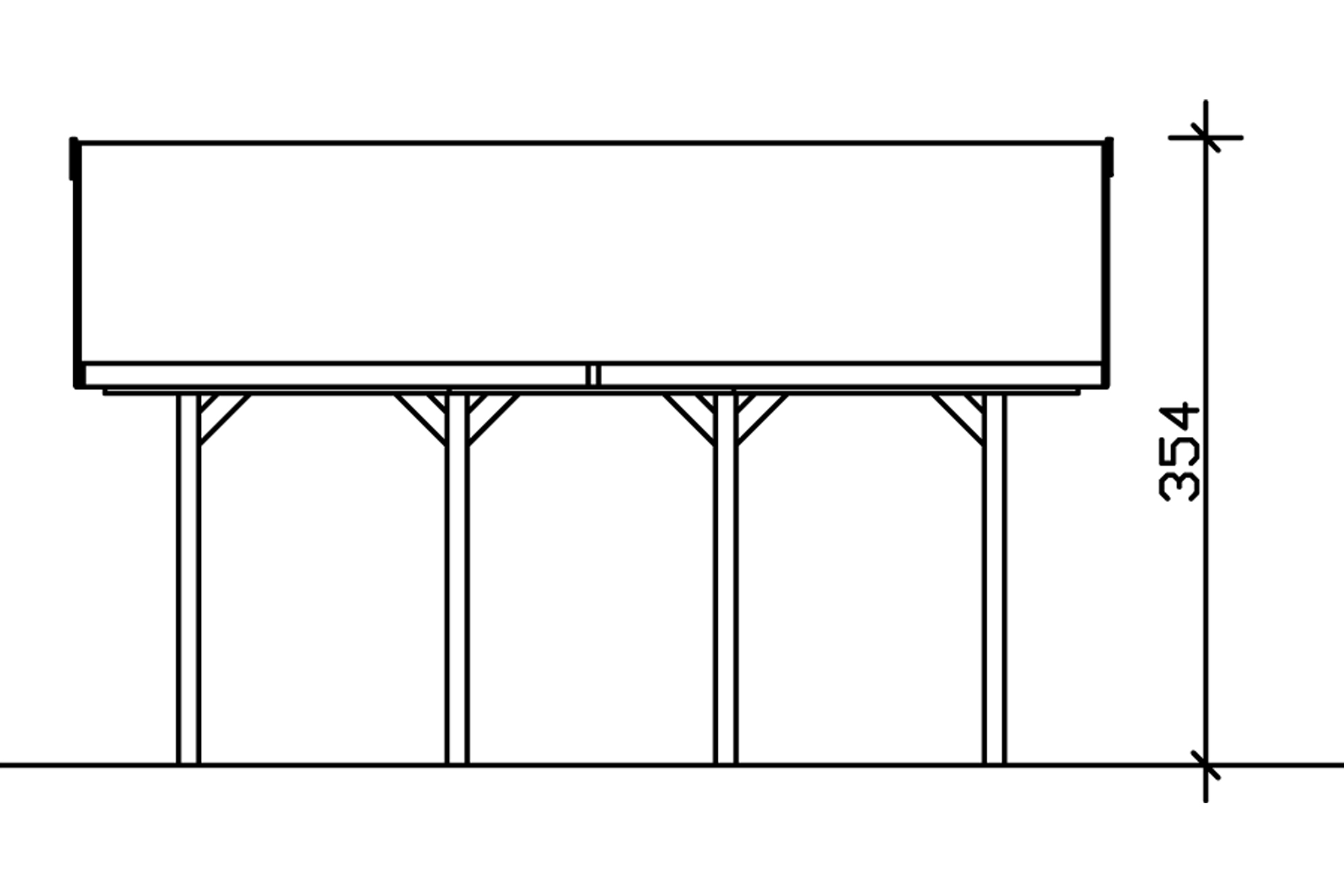 Carport Wallgau 620 x 600 cm, nussbaum, Dachlattung