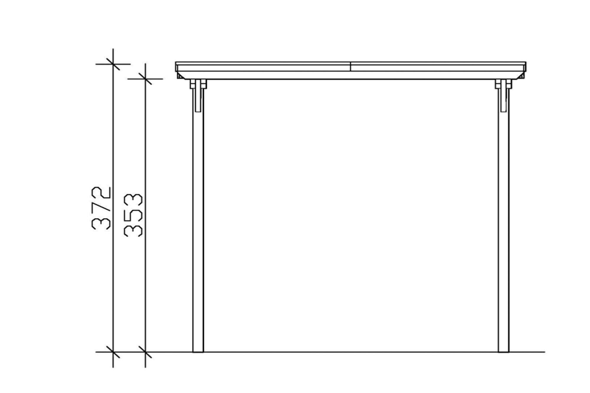 Grafik (Vorderansicht): Carport EmslandCaravan 404 cm Breite