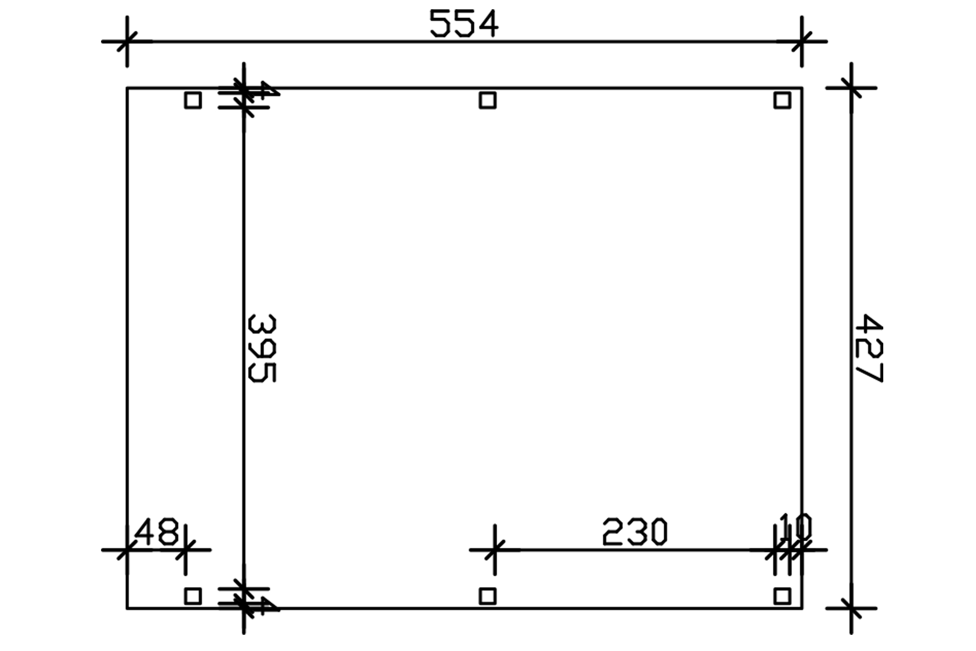 Carport GRUNEWALD 427 x 554 cm planches de toit et EPDM, traitement coloré chêne clair