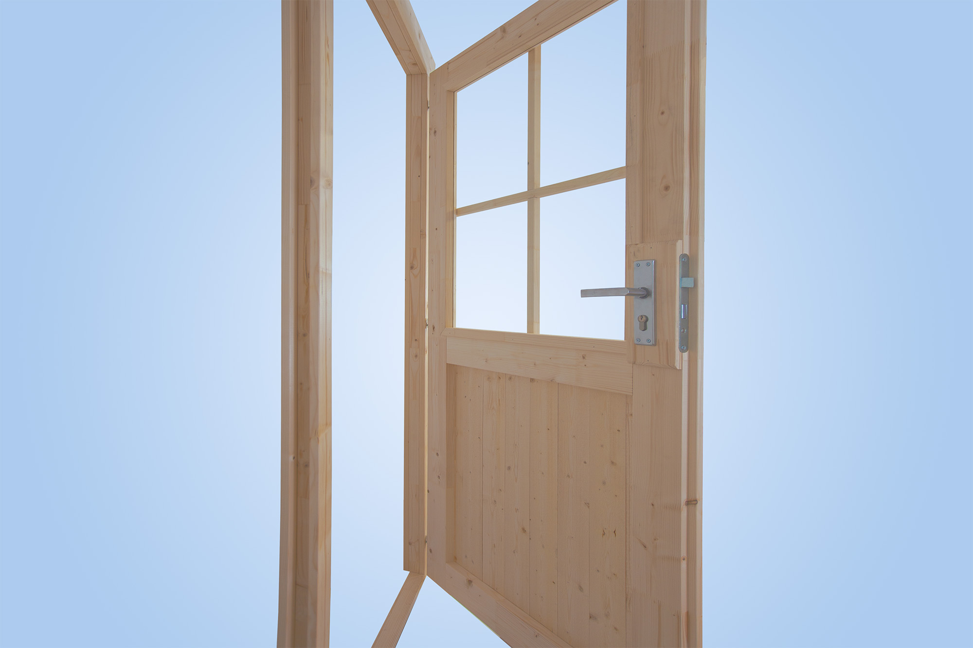 Einzeltür von innen, Darstellung mit Sprossen