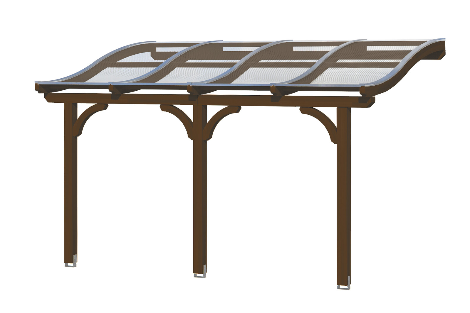 Terrace roof Venezia 434 x 239 cm, glulam, colour pre-treated walnut