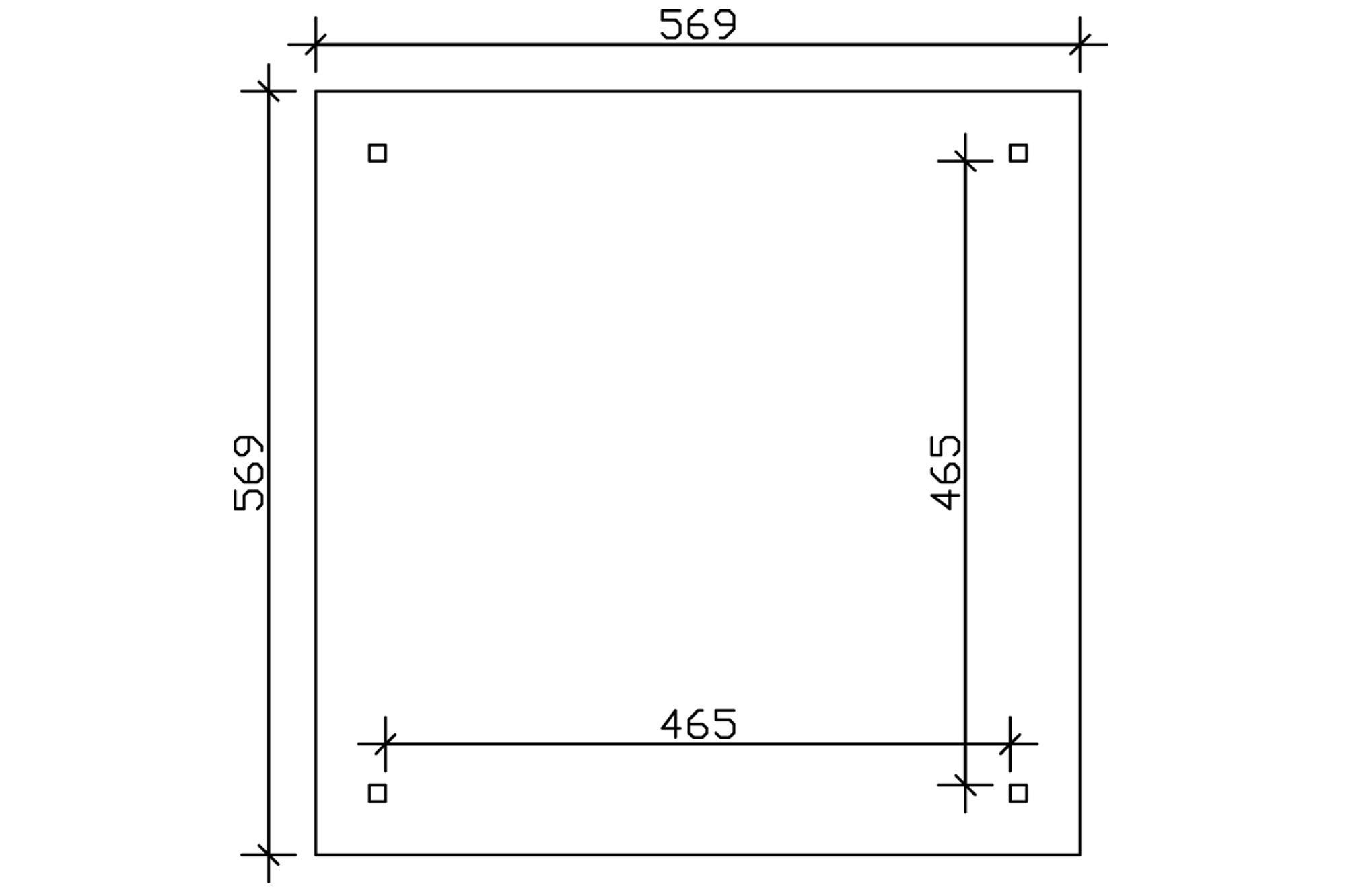 4hranný altán CANNES 4, 569 x 569 cm, barevně ošetřené v barvě světlý dub