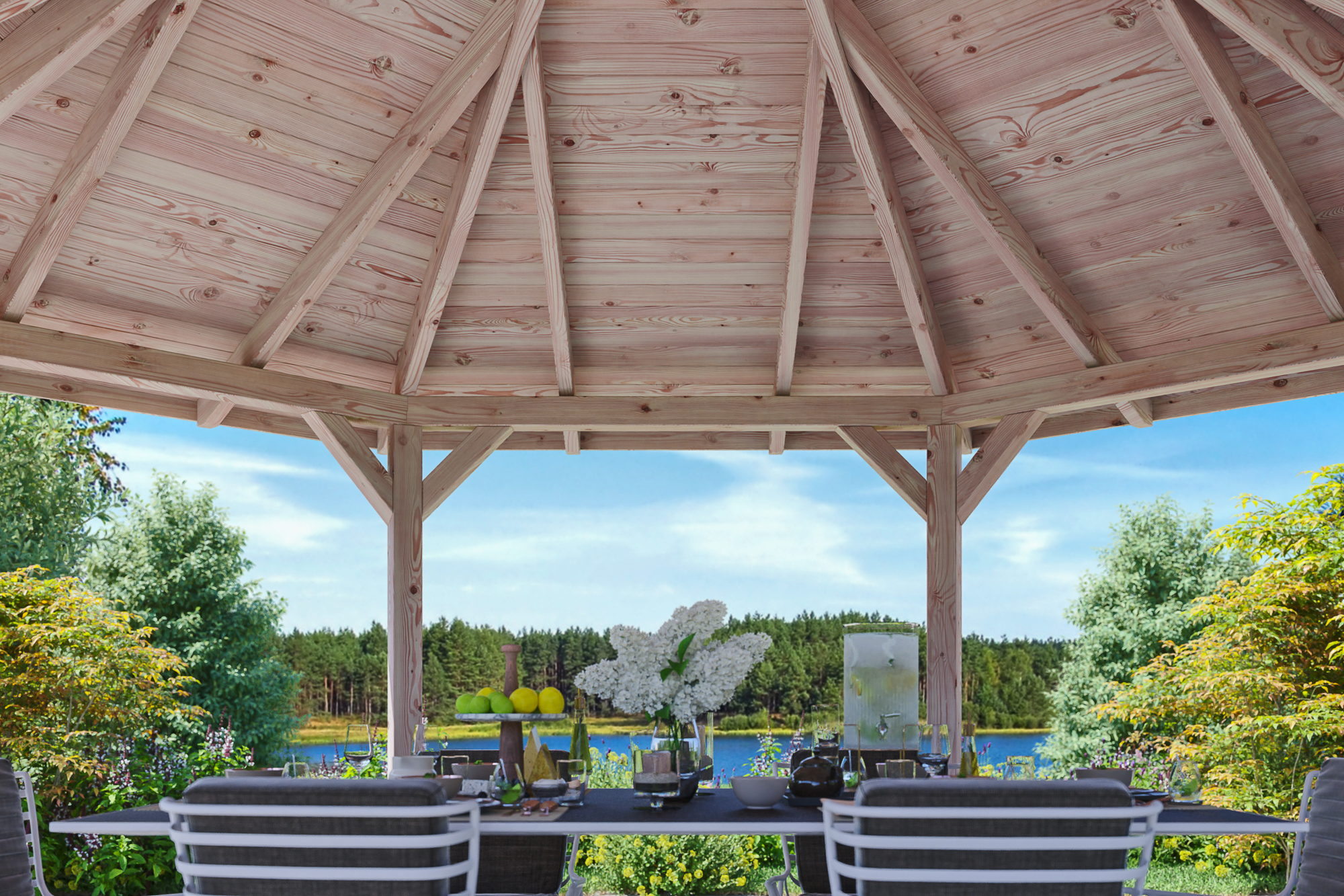 Detailbild: Innenansicht Pavillon Lyon 3, farblich unbehandelt